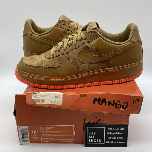 Size 10.5 - Nike Air Force 1 Insideout Low Brown Suede Leather (312486-271)
