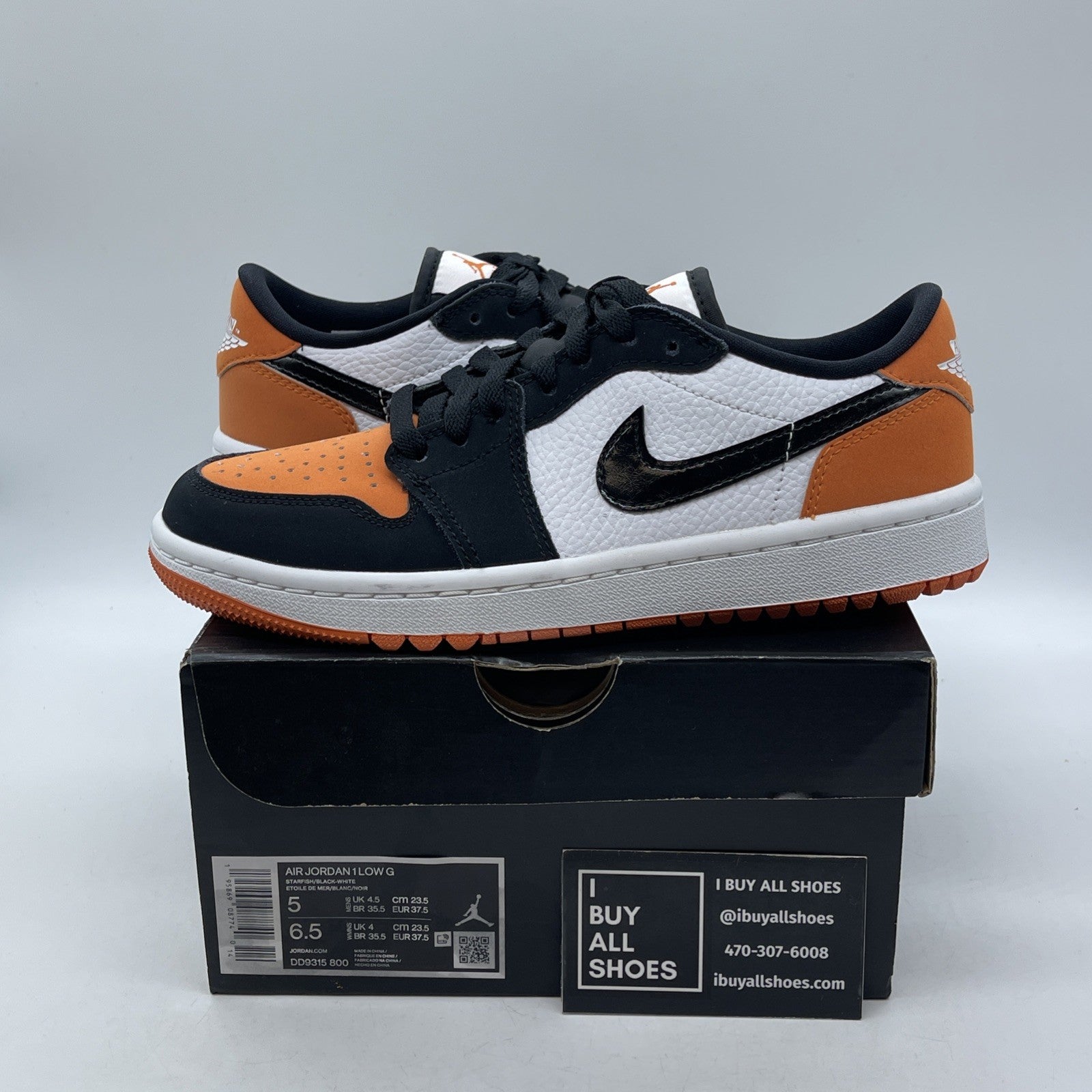 Size 5 - Jordan 1 Low Golf Shattered Backboard 2022 Suede Leather (DD9315-800)