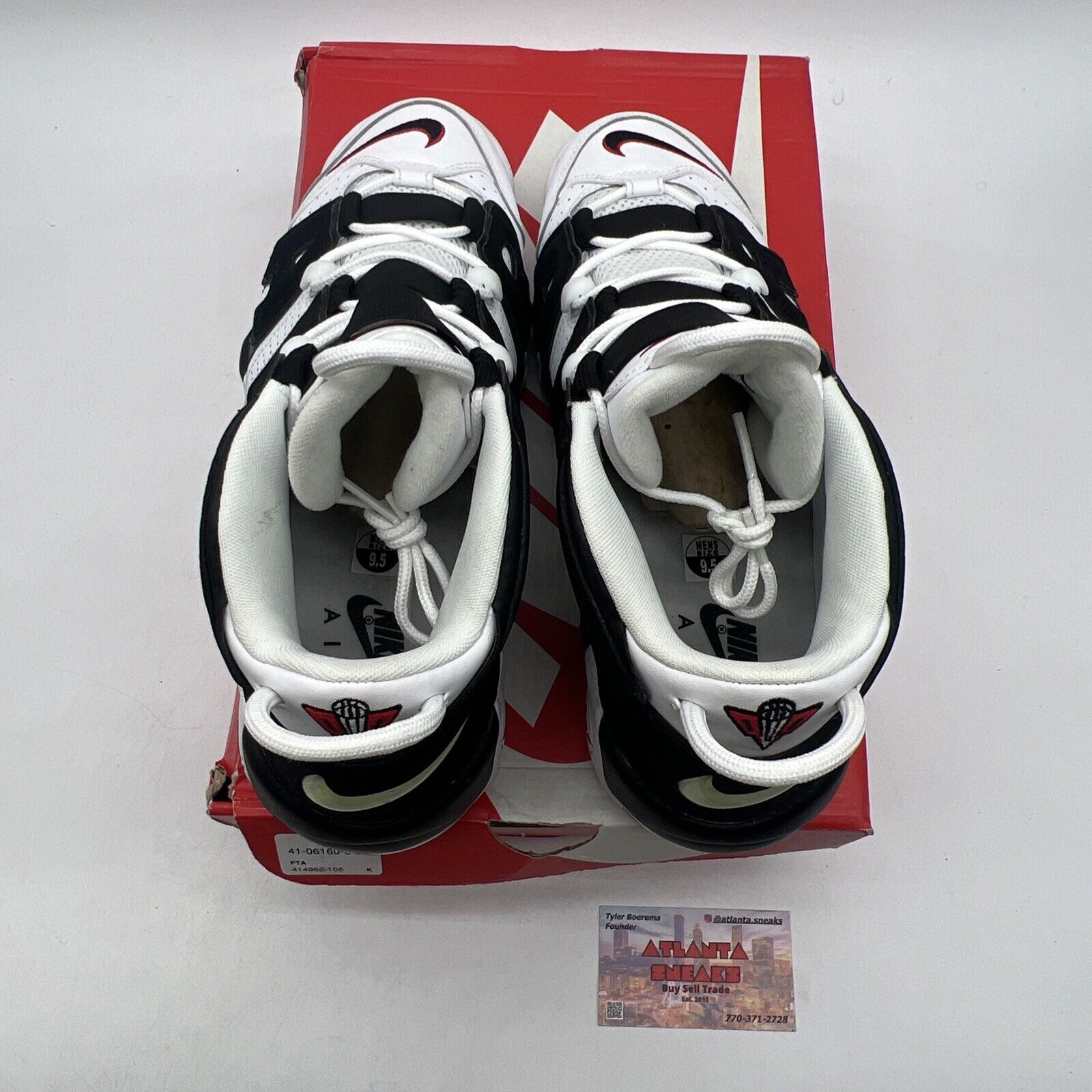 Size 9.5 - Nike Air More Uptempo Scottie Pippen Black White Leather (414062-105)