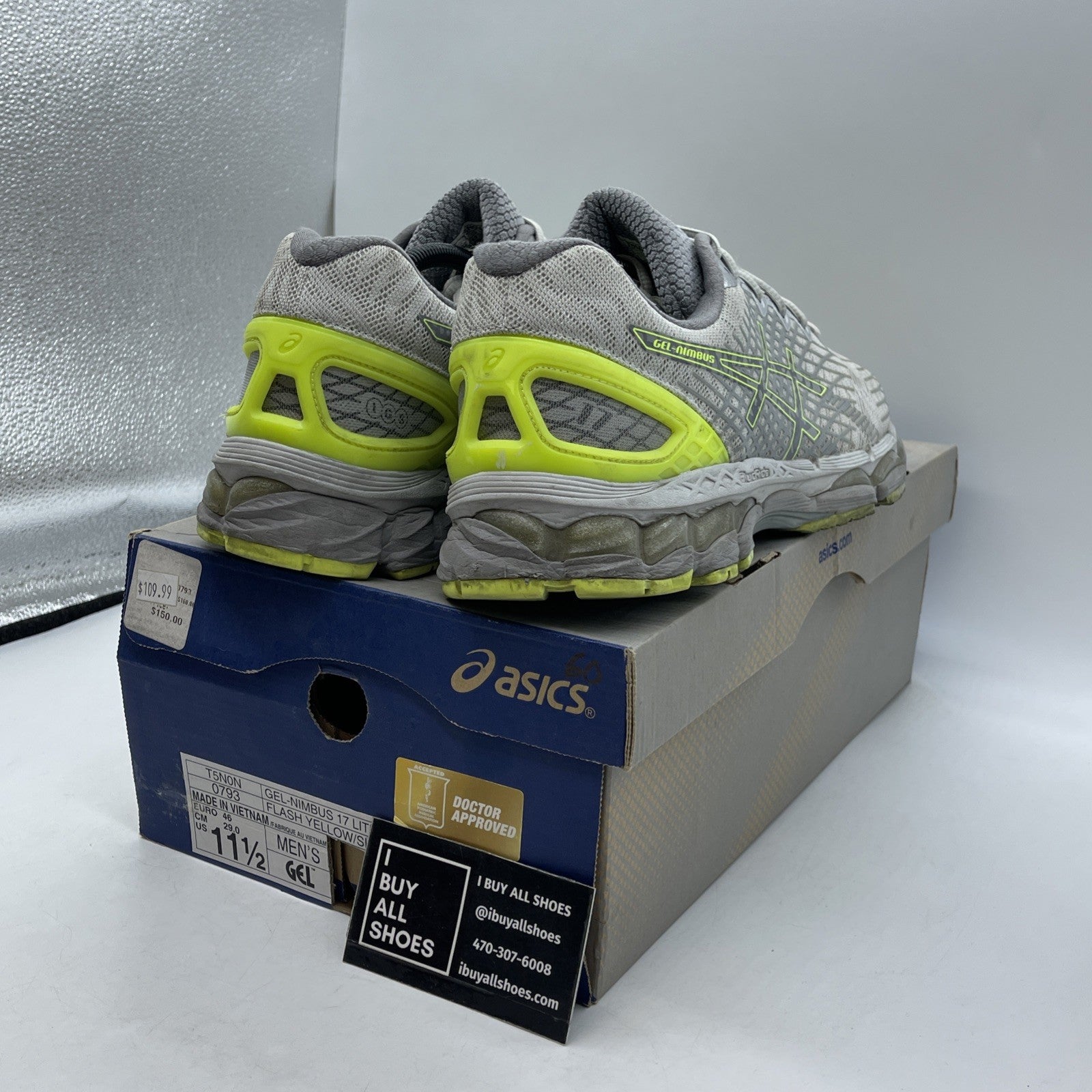 Size 11.5 - Asics Gel Nimbus 17 Lite Show Flash Yellow (T5N0N-0793)