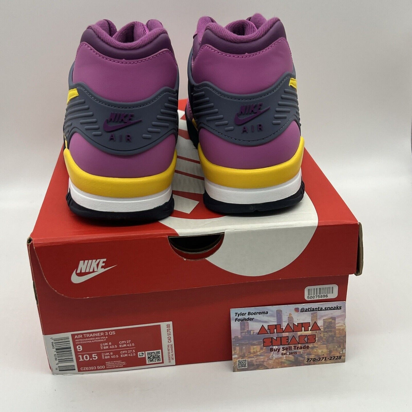 Size 10 - Nike Air Trainer 3 Retro 2020 Viotech Brand New Og All Yellow Black DS