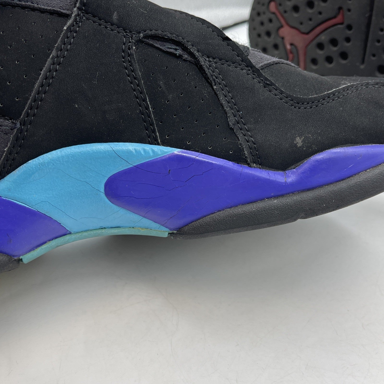 Size 9 - Air Jordan 8 Retro 2007 Aqua Black Blue Purple Suede (305381-041)