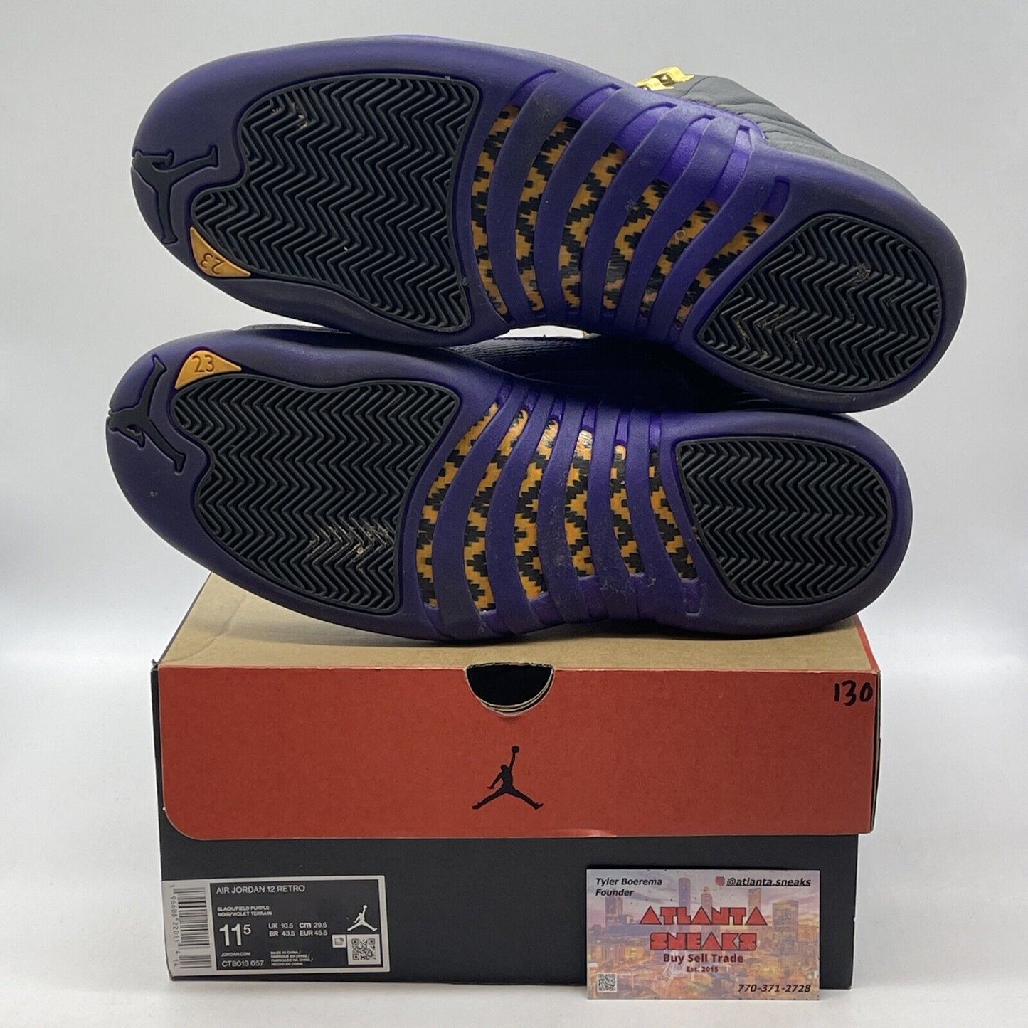 Size 11.5 - Jordan 12 Retro Mid Field Purple Gold Black Leather (CT8013-057)