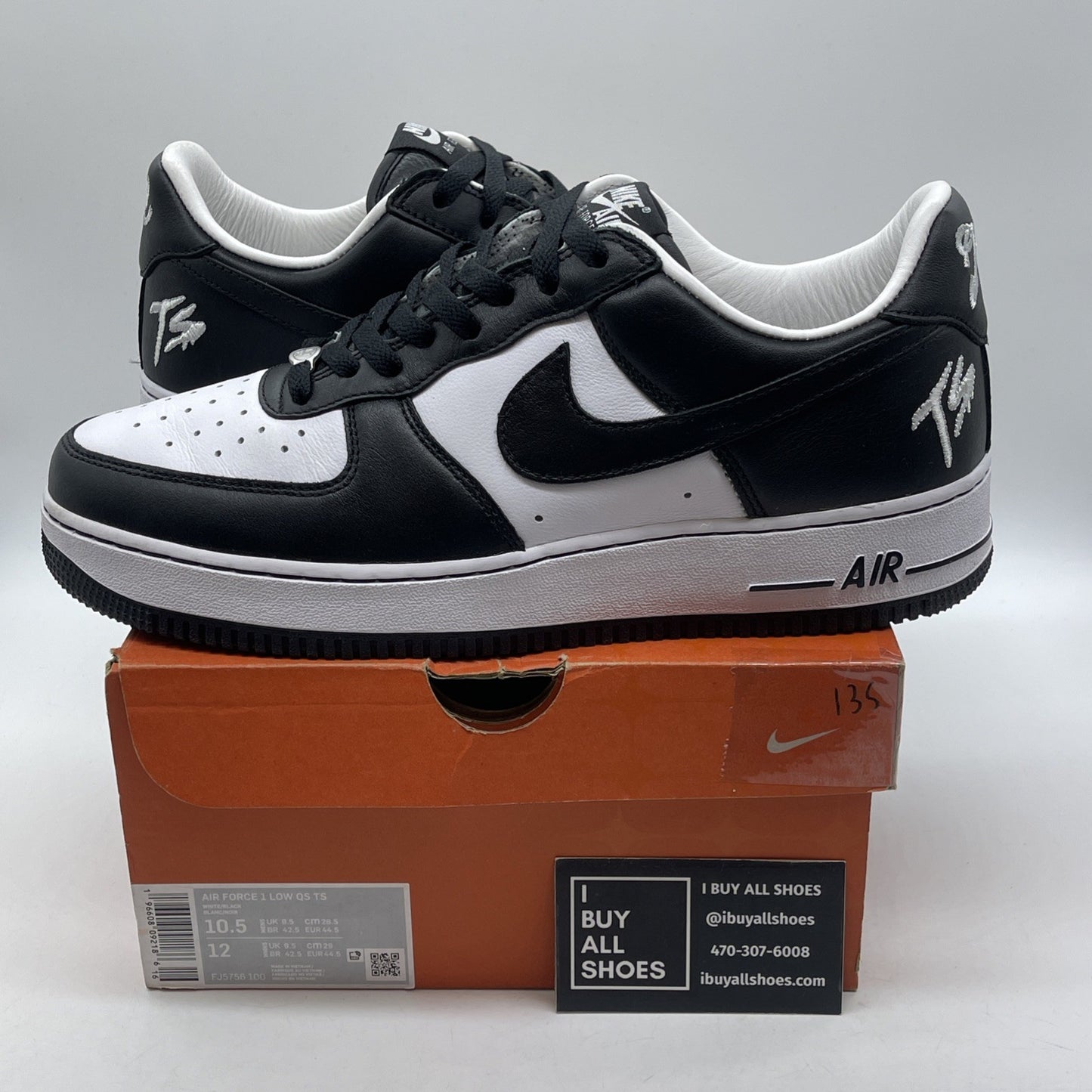 Size 10.5 - Nike Air Force 1 Low x Terror Squad Black White Leather (FJ5756-100)