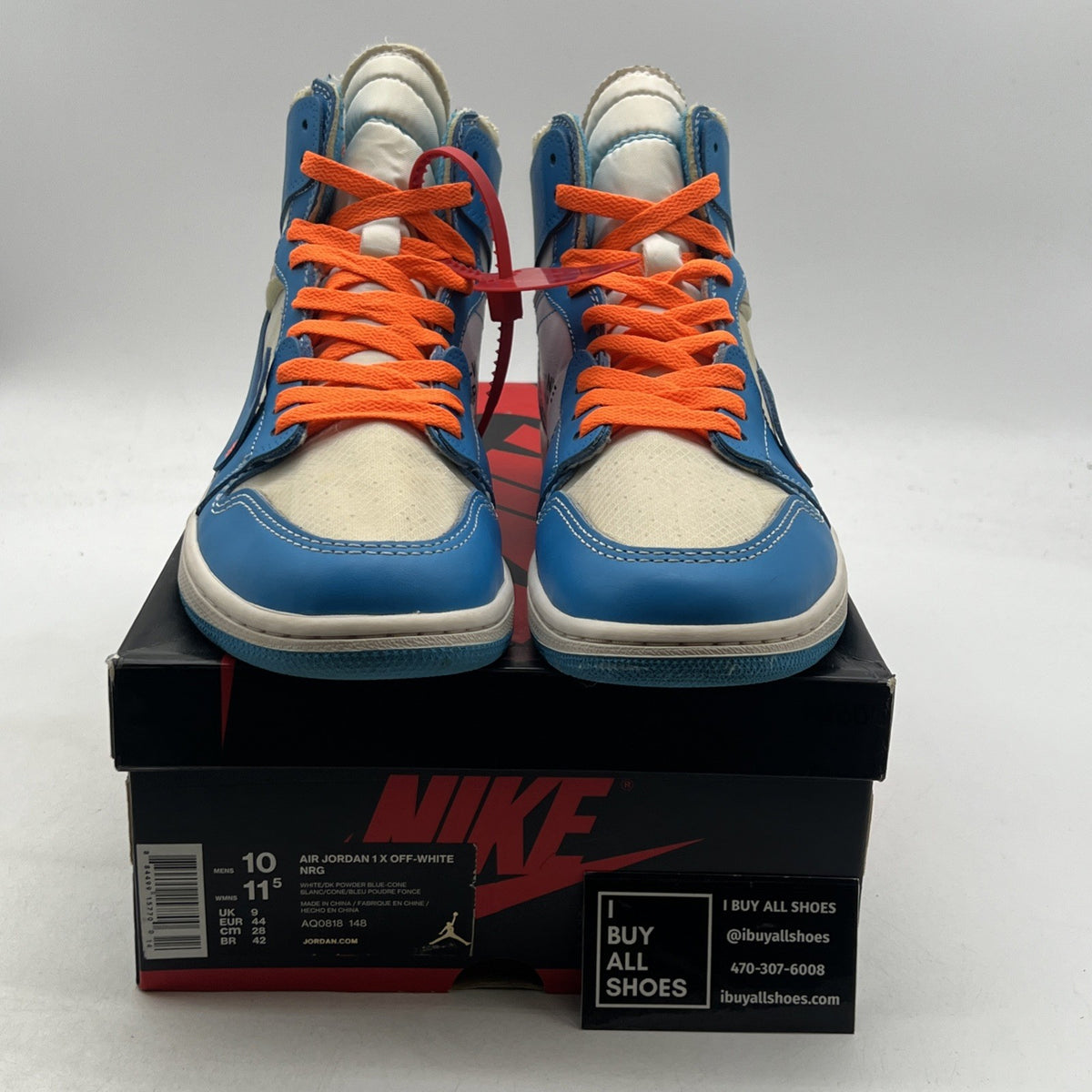 Size 10 - Air Jordan 1 Retro OG x Off-White High UNC (AQ0818-148)