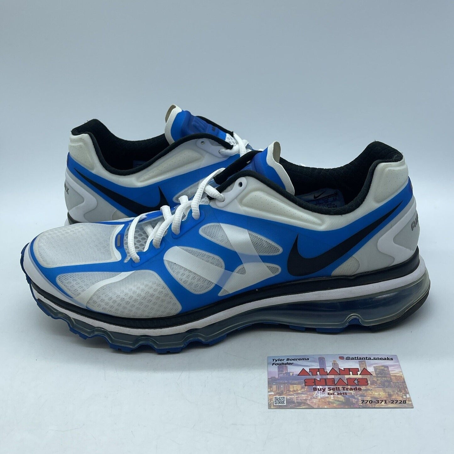 Size 11 - Nike Air Max+ 2012 White Blue Suede Leather (487982-104)