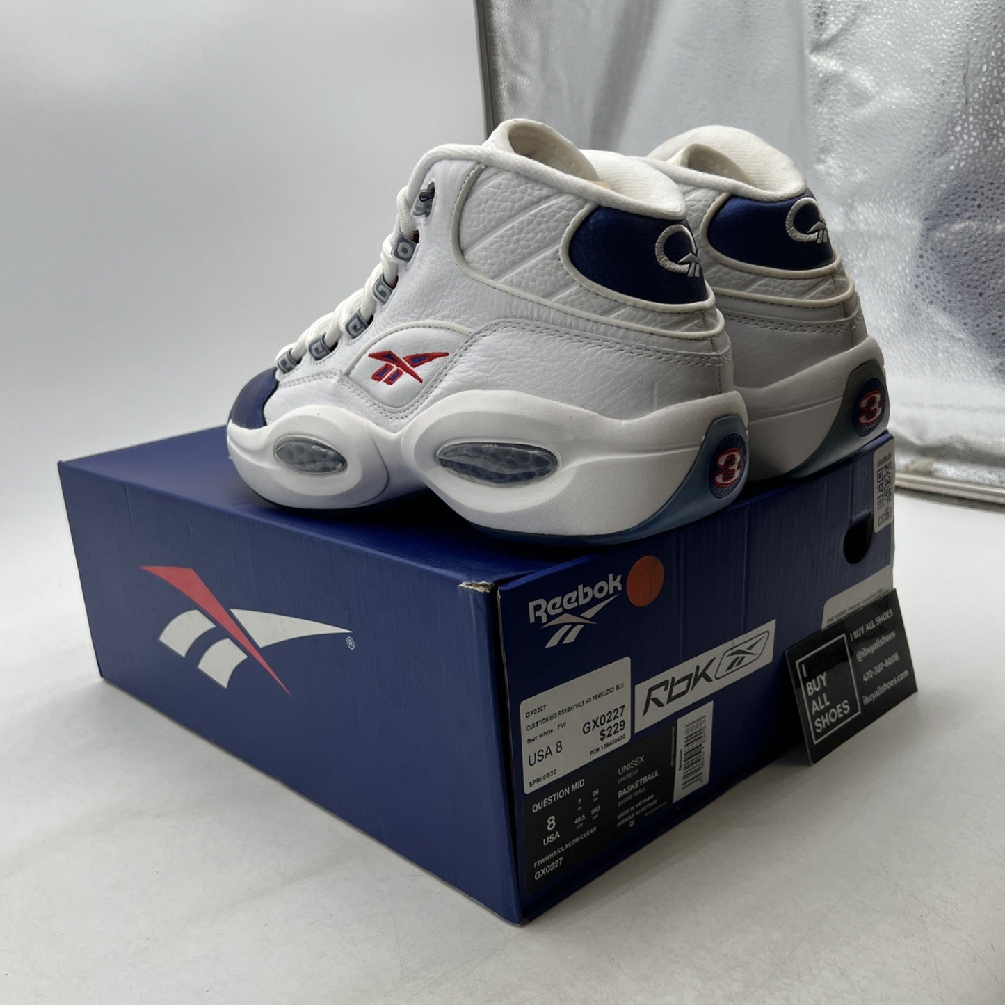 Size 8 - Reebok Question 2022 Mid Blue Toe (GX0227)
