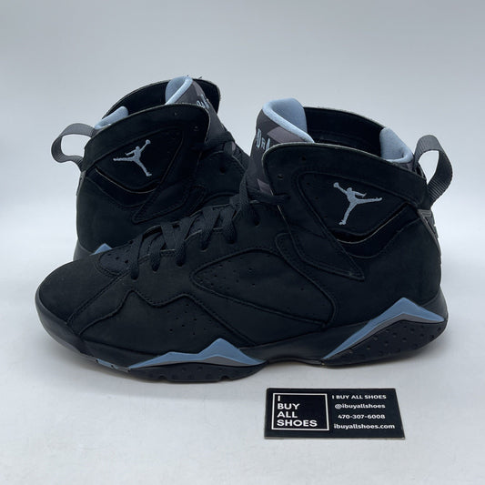 Size 11.5 - Air Jordan 7 Retro 2023 Chambray Black Blue Suede (CU9307-004)