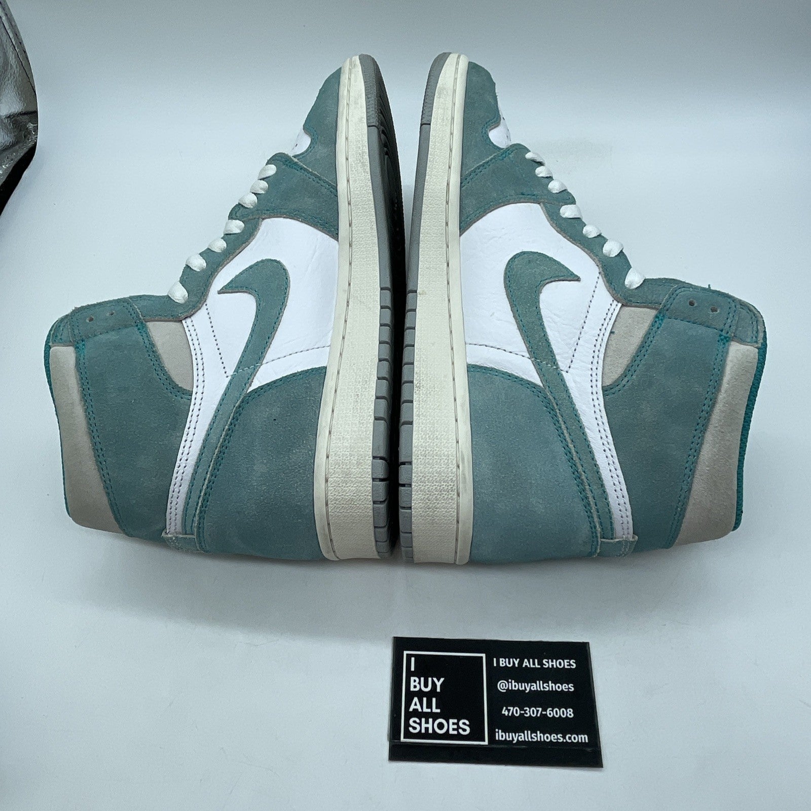 Size 9.5 - Jordan 1 Retro OG High Turbo Green Grey Suede Leather (555088-311)