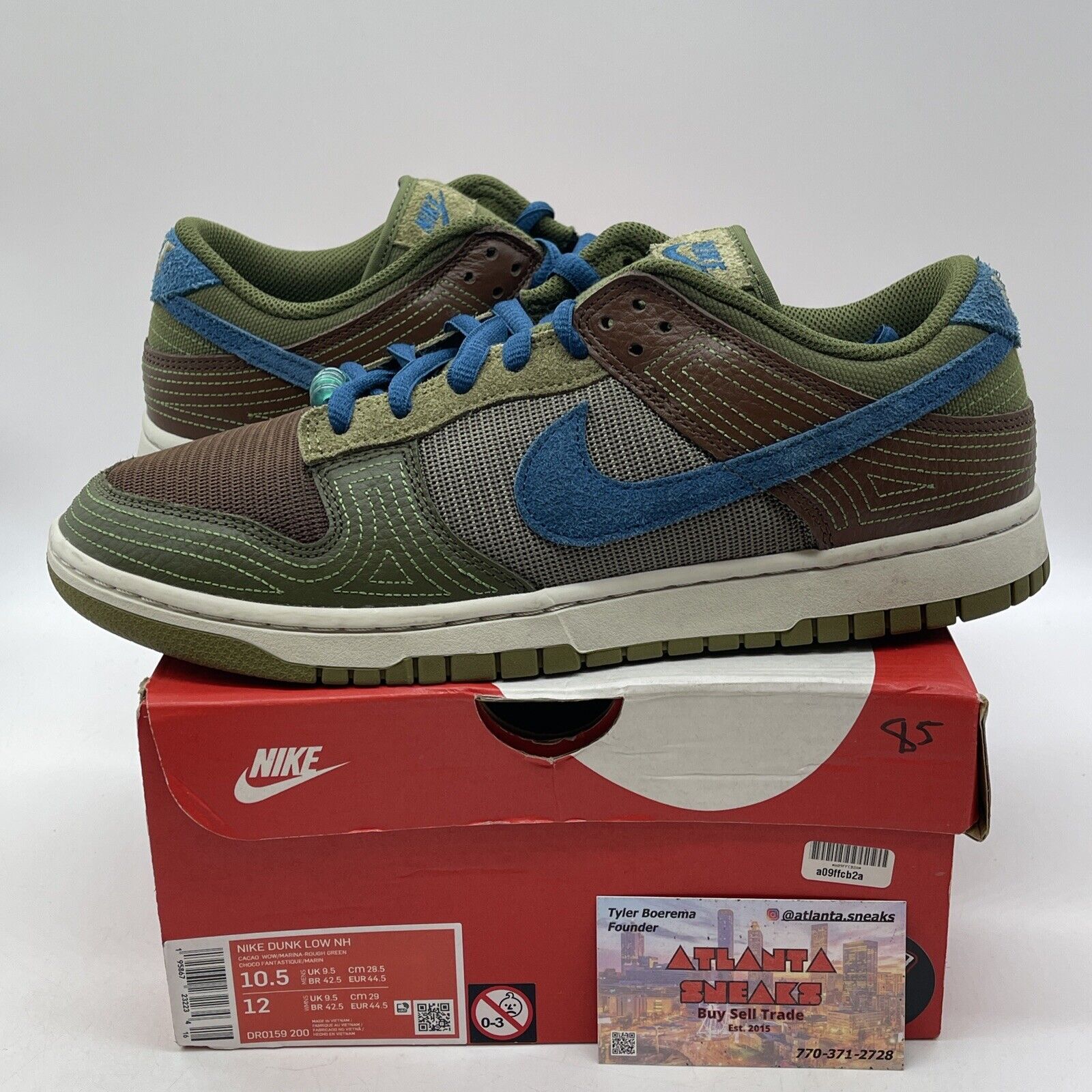 Size 10.5 - Nike Dunk NH Low Cacao Wow Green Blue Leather Suede (DR0159-200)
