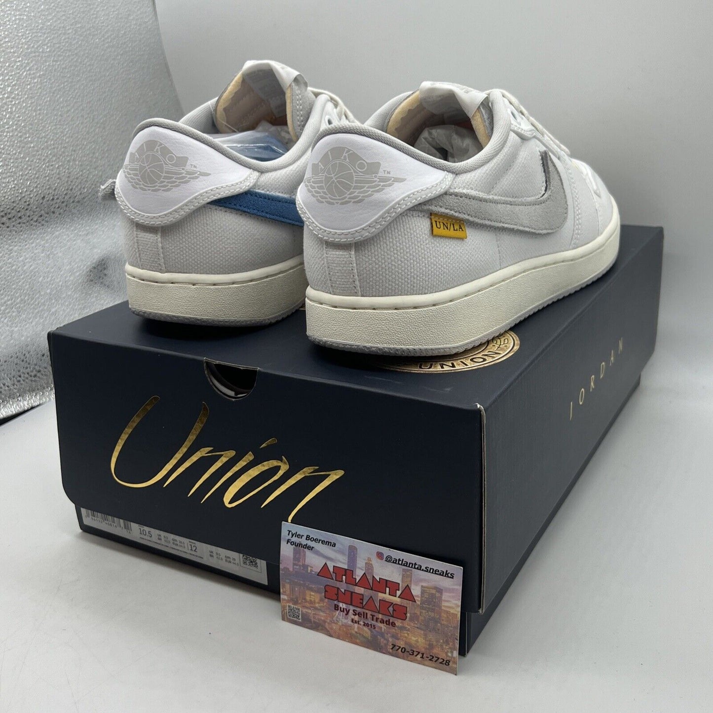 Size 10.5 - Jordan 1 KO x Union LA Low White Neutral Grey Brand New Og All