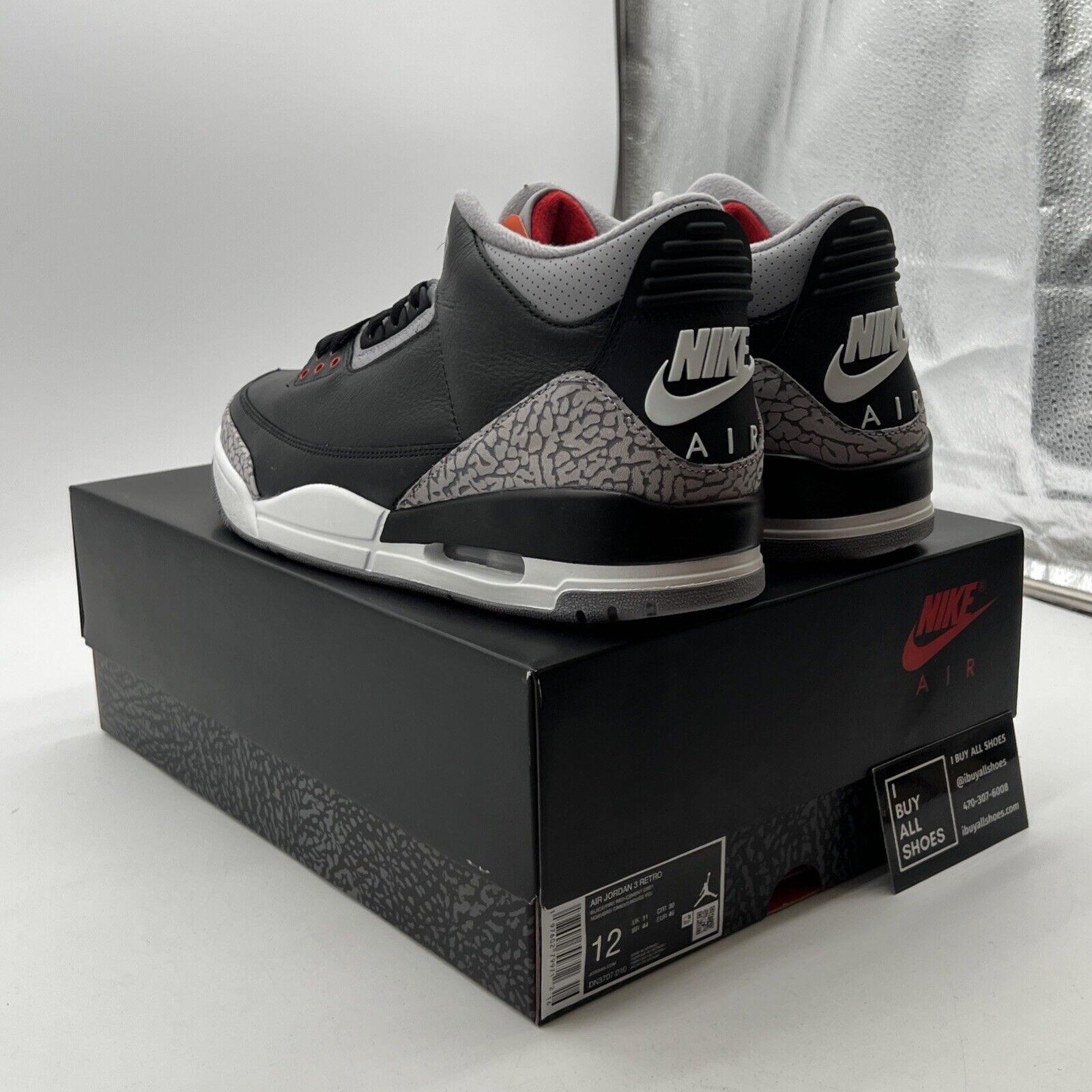 Size 12 - Air Jordan 3 Retro OG 2024 Black Cement (DN3703-010)