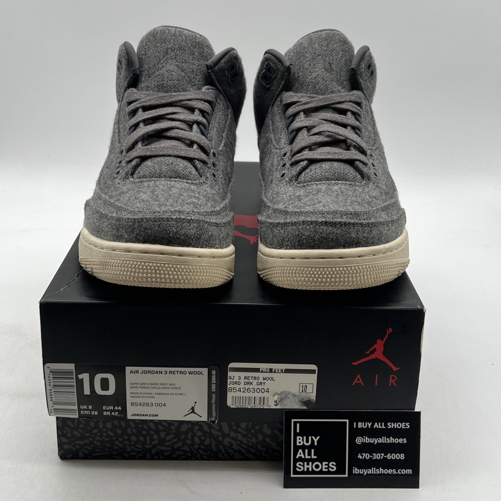 Size 10 - Air Jordan 3 Retro Wool (854263-004)