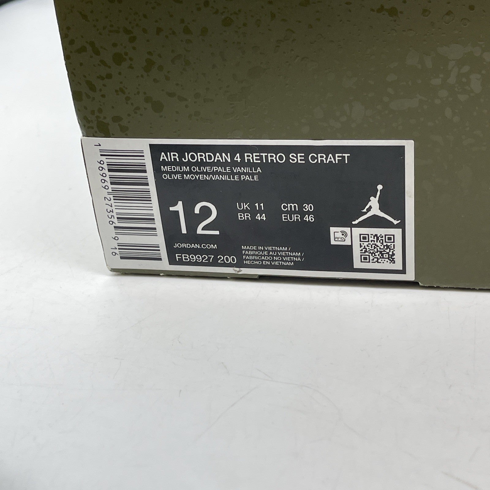 Size 12 - Jordan 4 SE Retro Low Craft Olive Green Black Suede (FB9927-200)