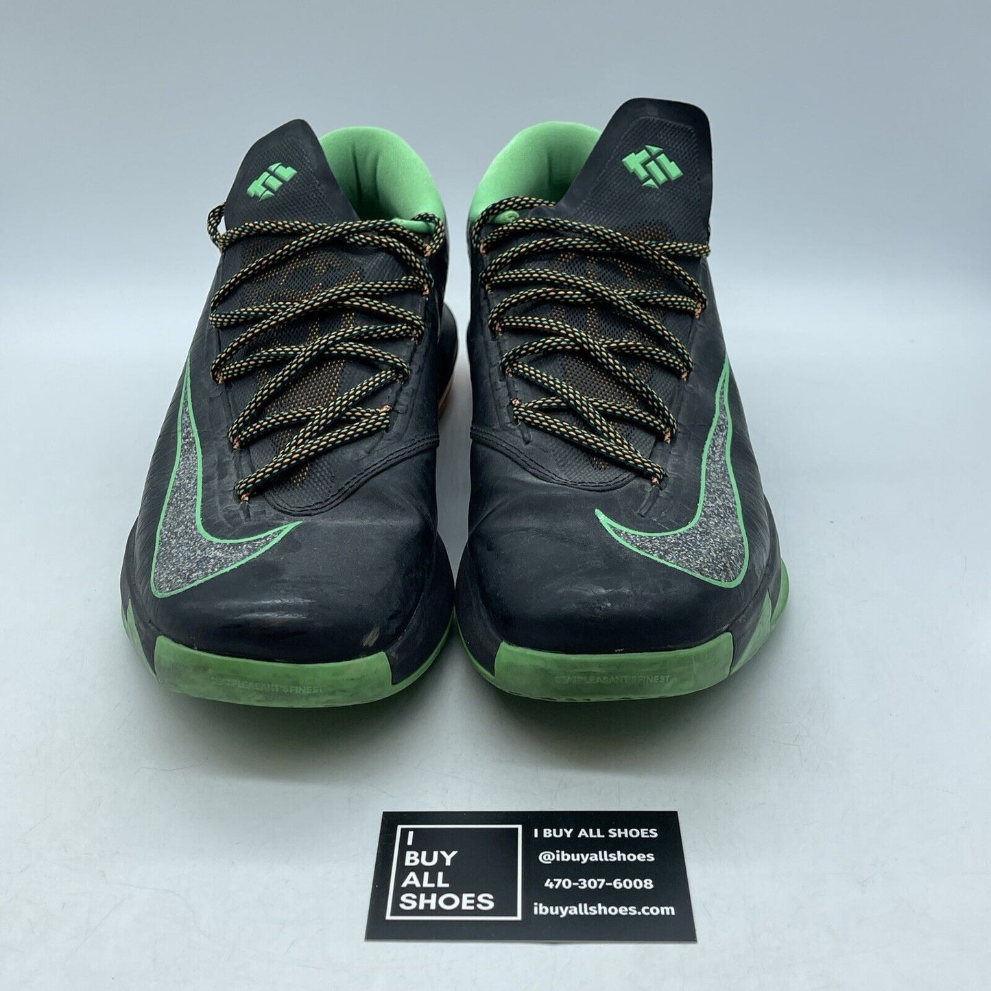 Size 13 - Nike KD 6 Night Vision Black Orange Green Leather (599424-093)