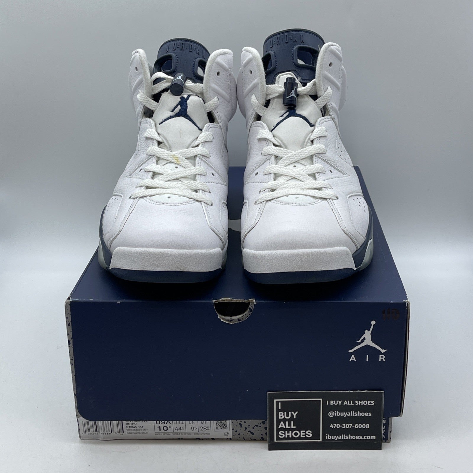 Size 10.5 - Jordan 6 Retro Midnight Navy White Leather (CT8529-141)