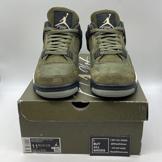 Size 11.5 - Jordan 4 SE Retro Low Craft - Olive Black Suede (FB9927-200)