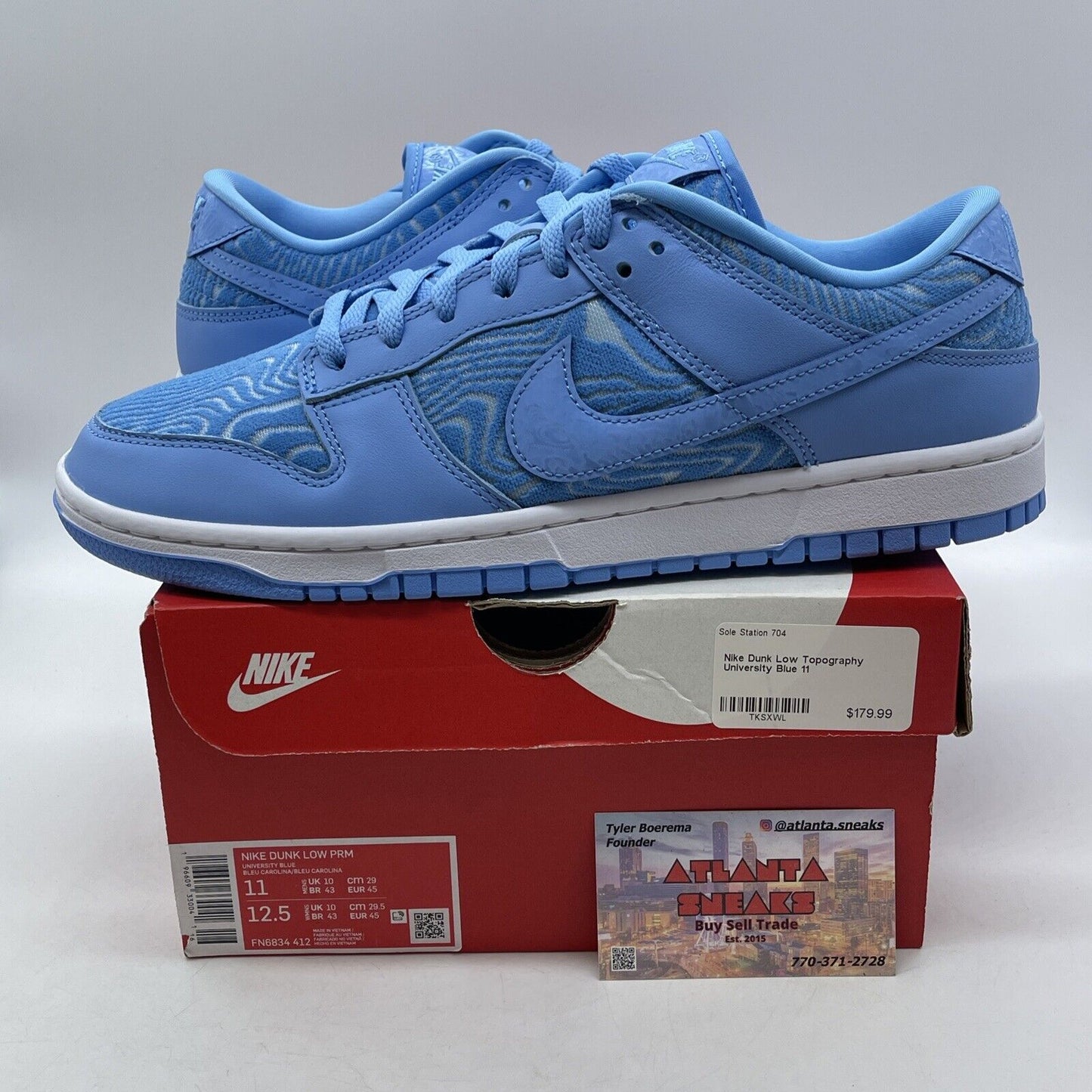 Size 11 - Nike Dunk Premium Low Topography - University Blue White (FN6834-412)