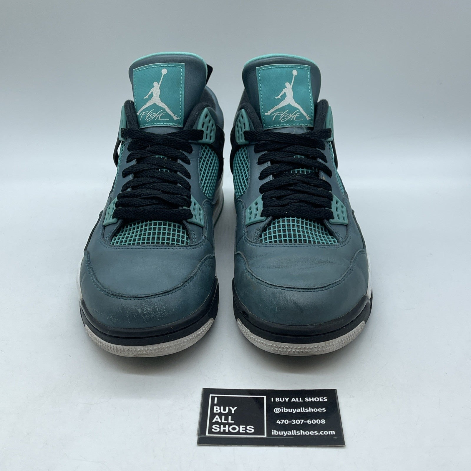 Size 11.5 - Air Jordan 4 Retro Teal Black White Leather (705331-330)