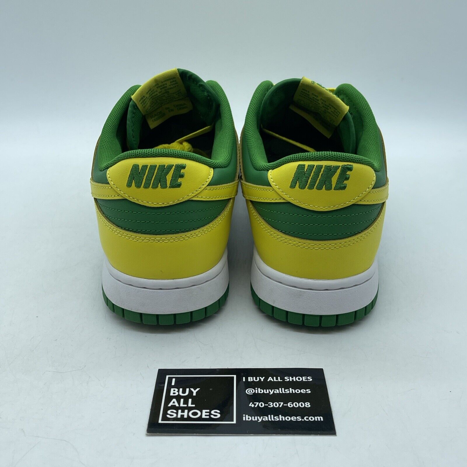Size 10.5 - Nike Dunk Low Reverse Brazil Green Yellow White Leather (DV0833-300)