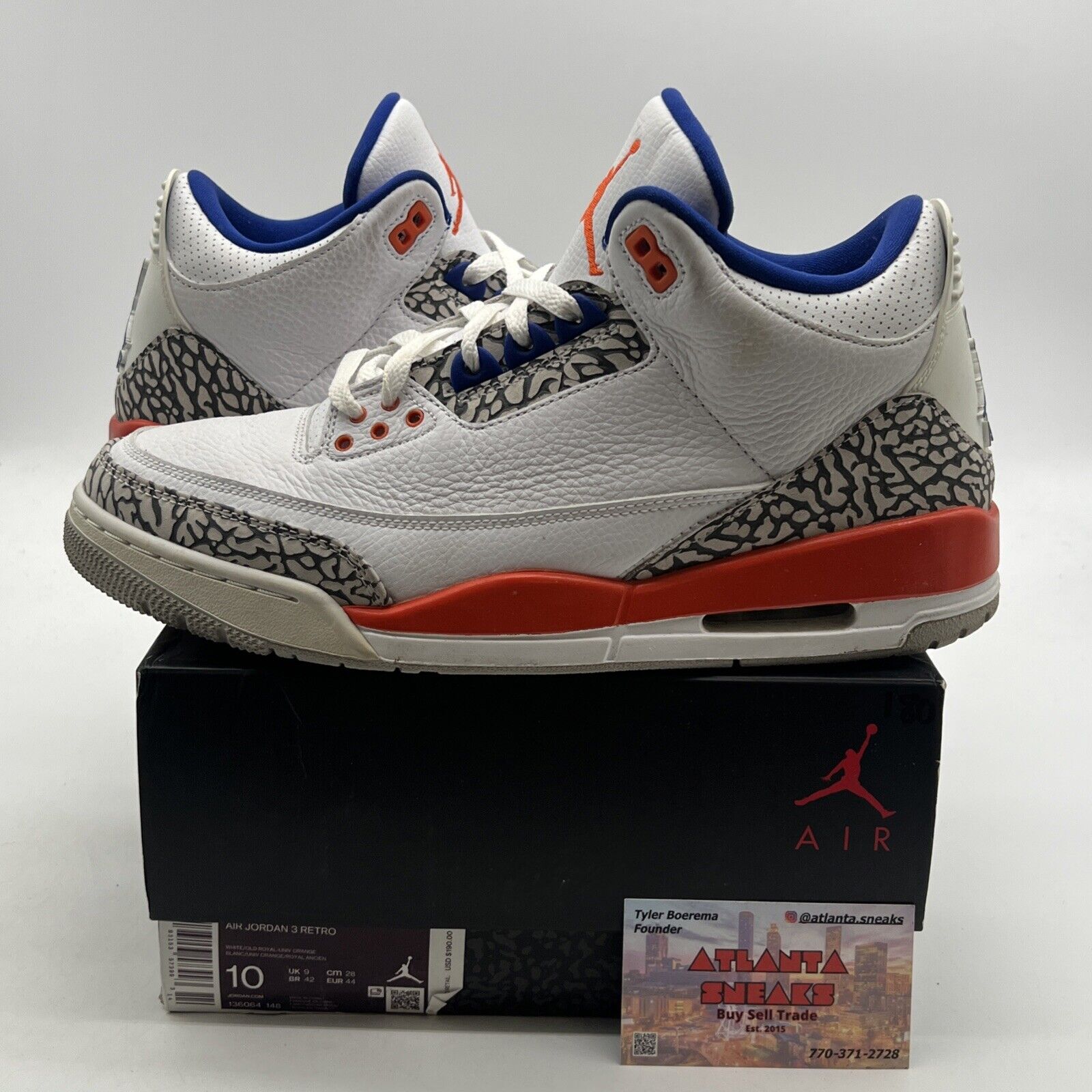 Size 10 - Air Jordan 3 Retro Knicks (136064-148)