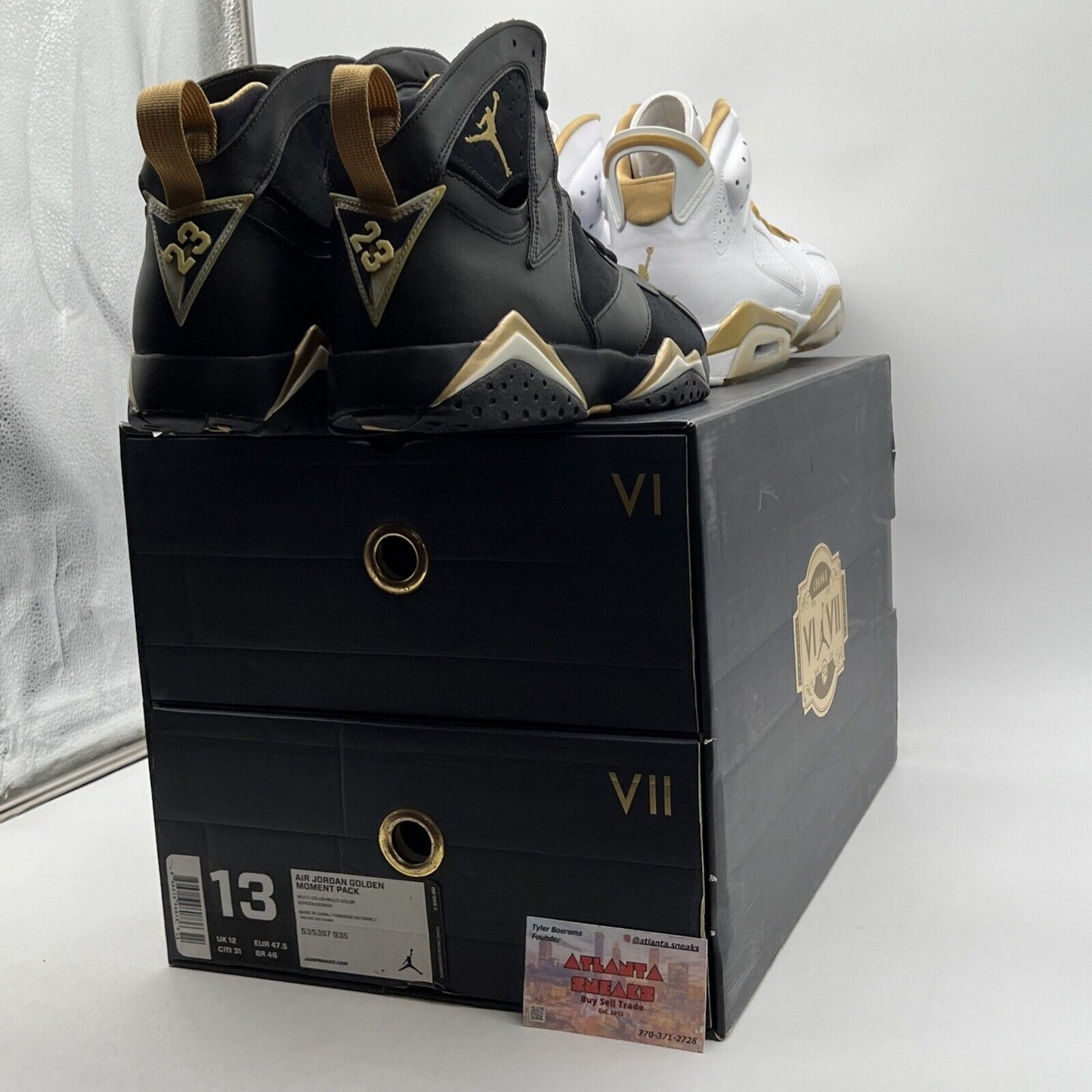 Size 13 - Air Jordan 7/6 Retro Golden Moments Pack (535357-935)