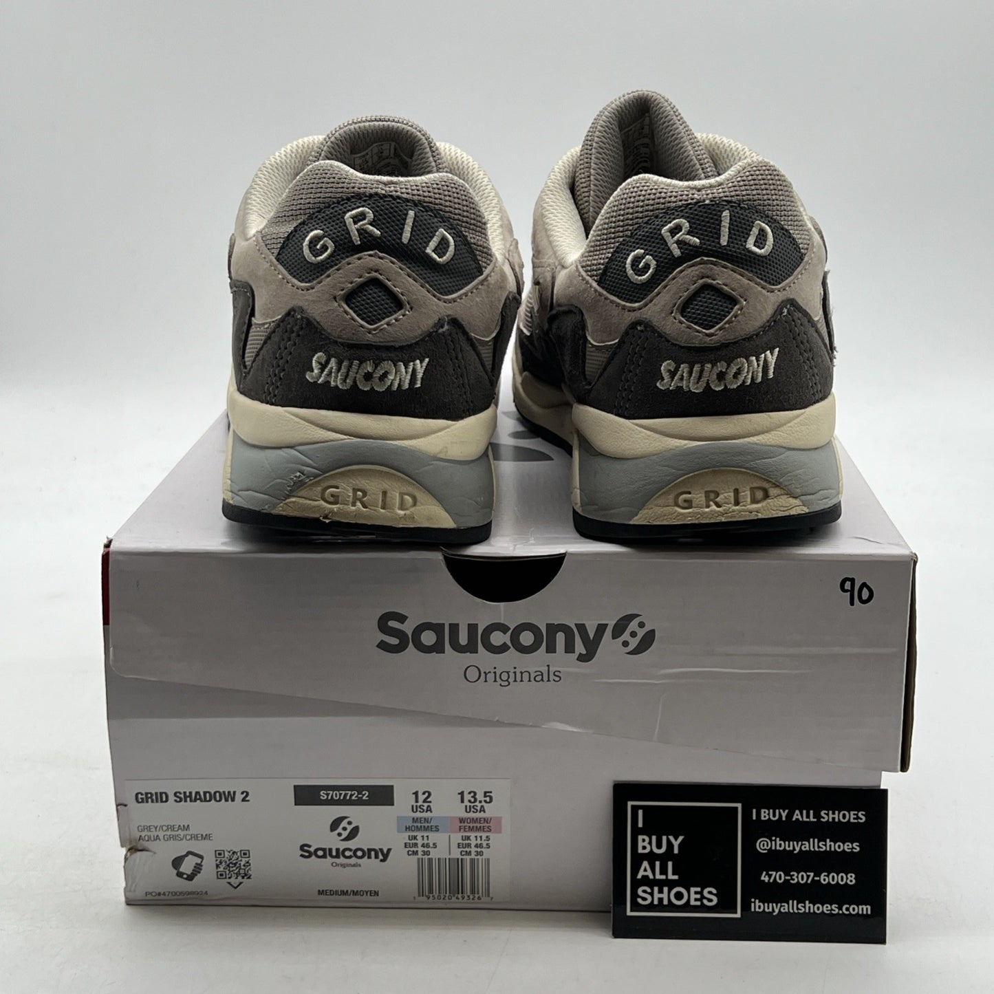 Size 12 - Saucony Grid Shadow 2 Grey Cream (S70772-2)