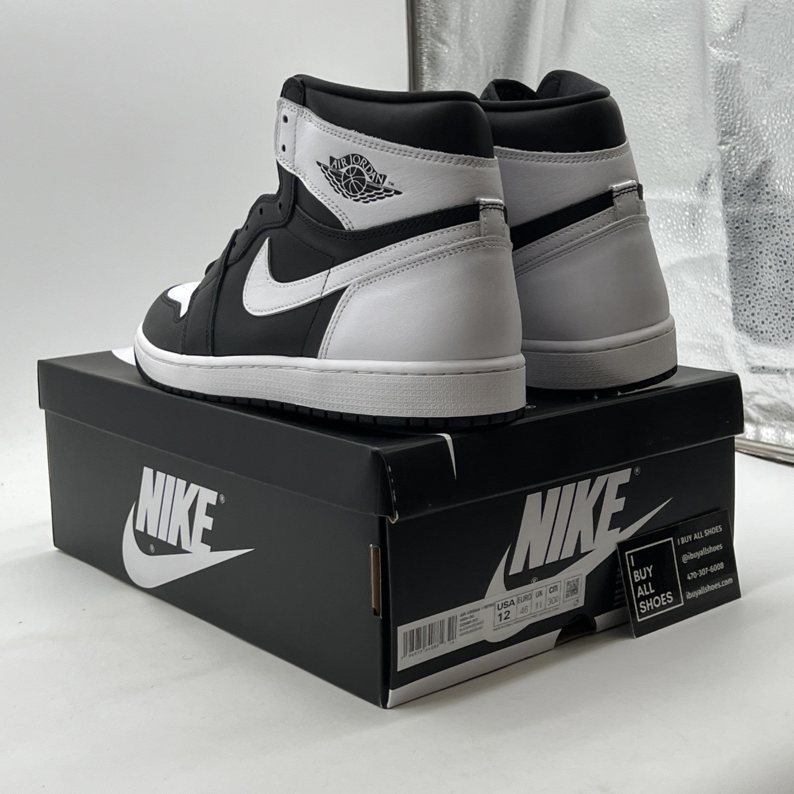 Size 12 - Air Jordan 1 Retro OG High Black White 2.0 (DZ5485-010)