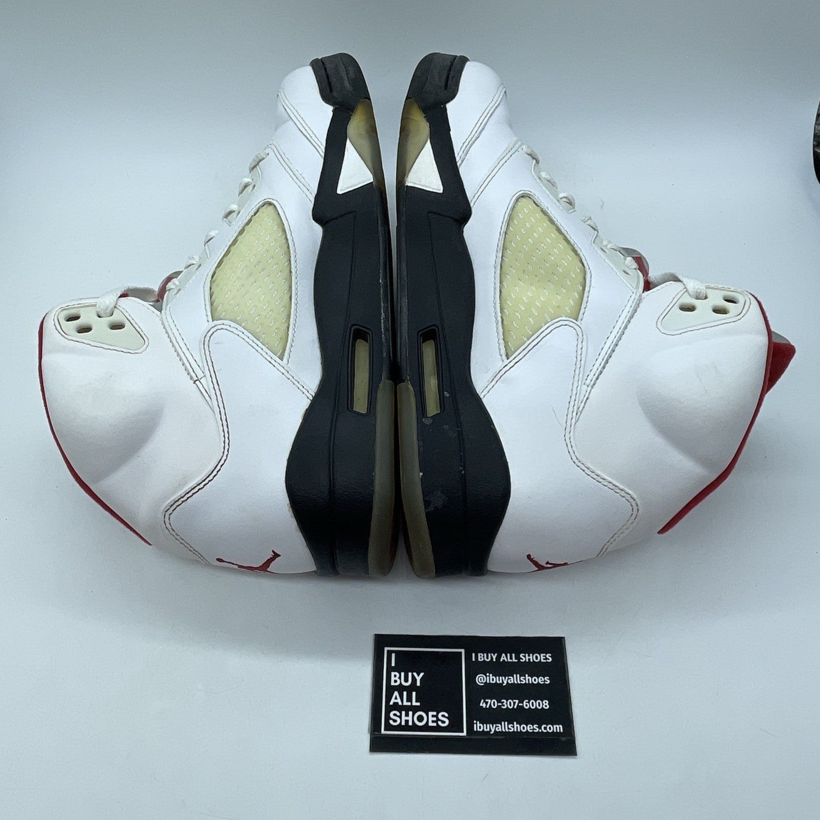 Size 10.5 - Air Jordan 5 Retro 2013 White Fire Red Leather (136027-100)