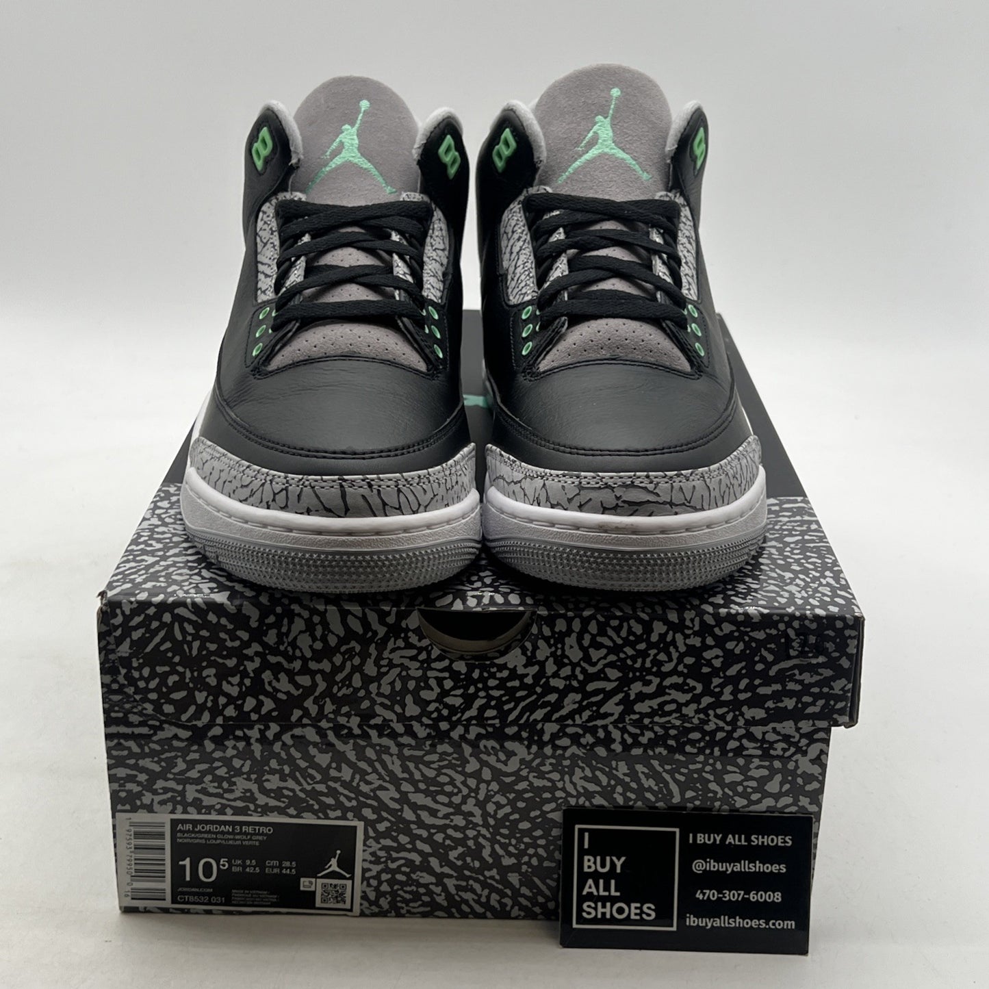 Size 10.5 - Air Jordan 3 Retro Green Glow (CT8532-031)