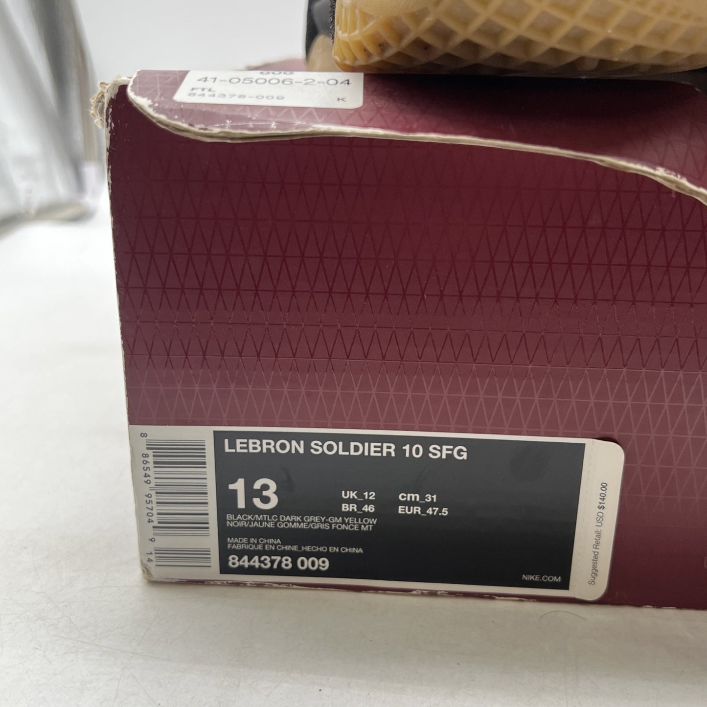 Size 13 - Nike LeBron Soldier 10 SFG Black Gum (844378-009)