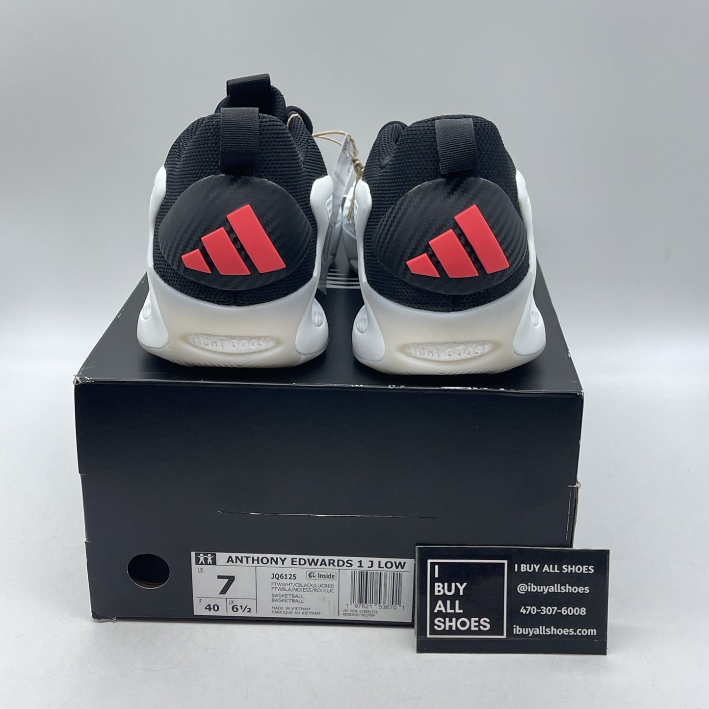 Size 7 - Adidas AE 1 Anthony Edwards LOW White Black Stormtrooper (JQ6140)