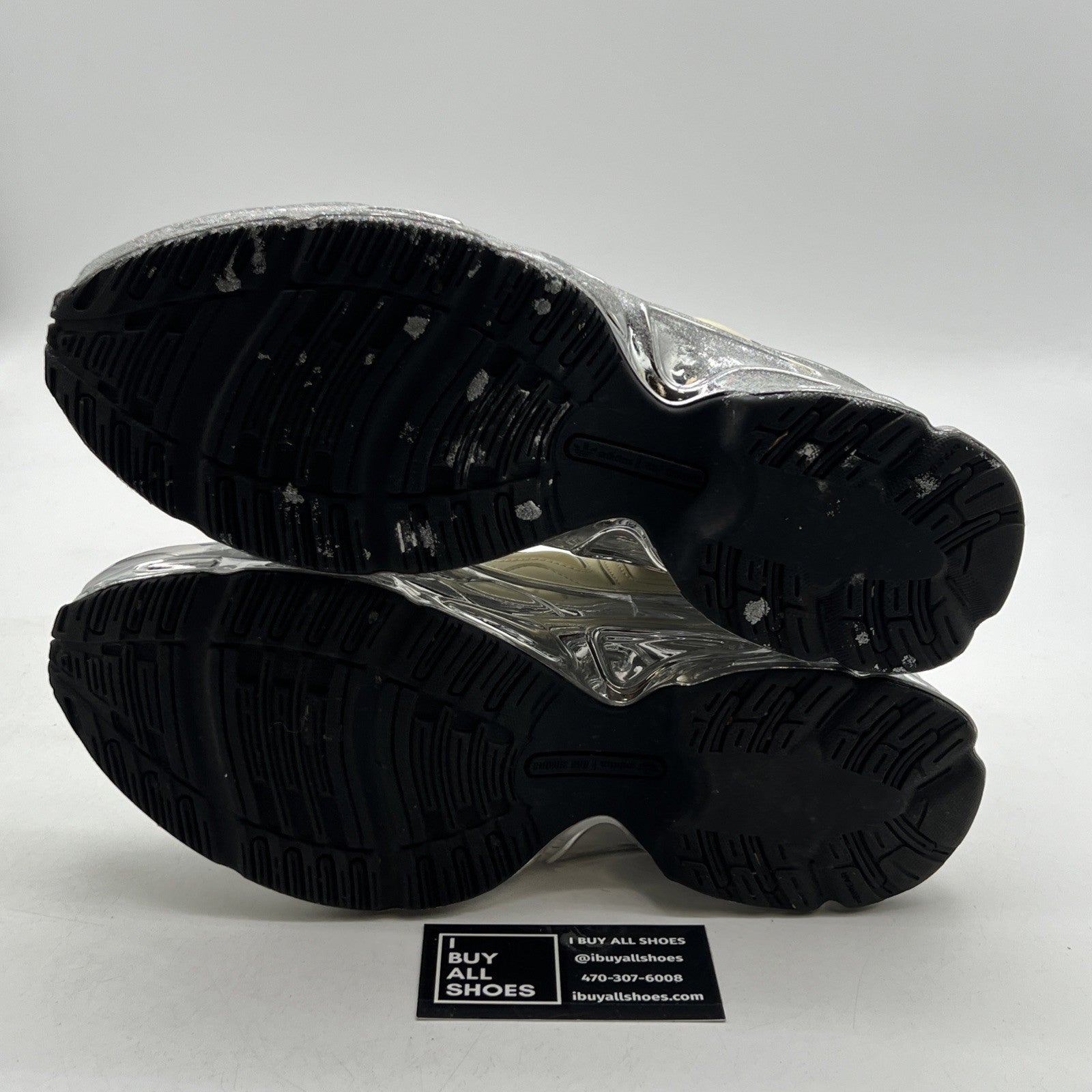 Size 9.5 - Adidas x Raf Simons Ozweego Sneaker Metallic Mirrored Silver Cream
