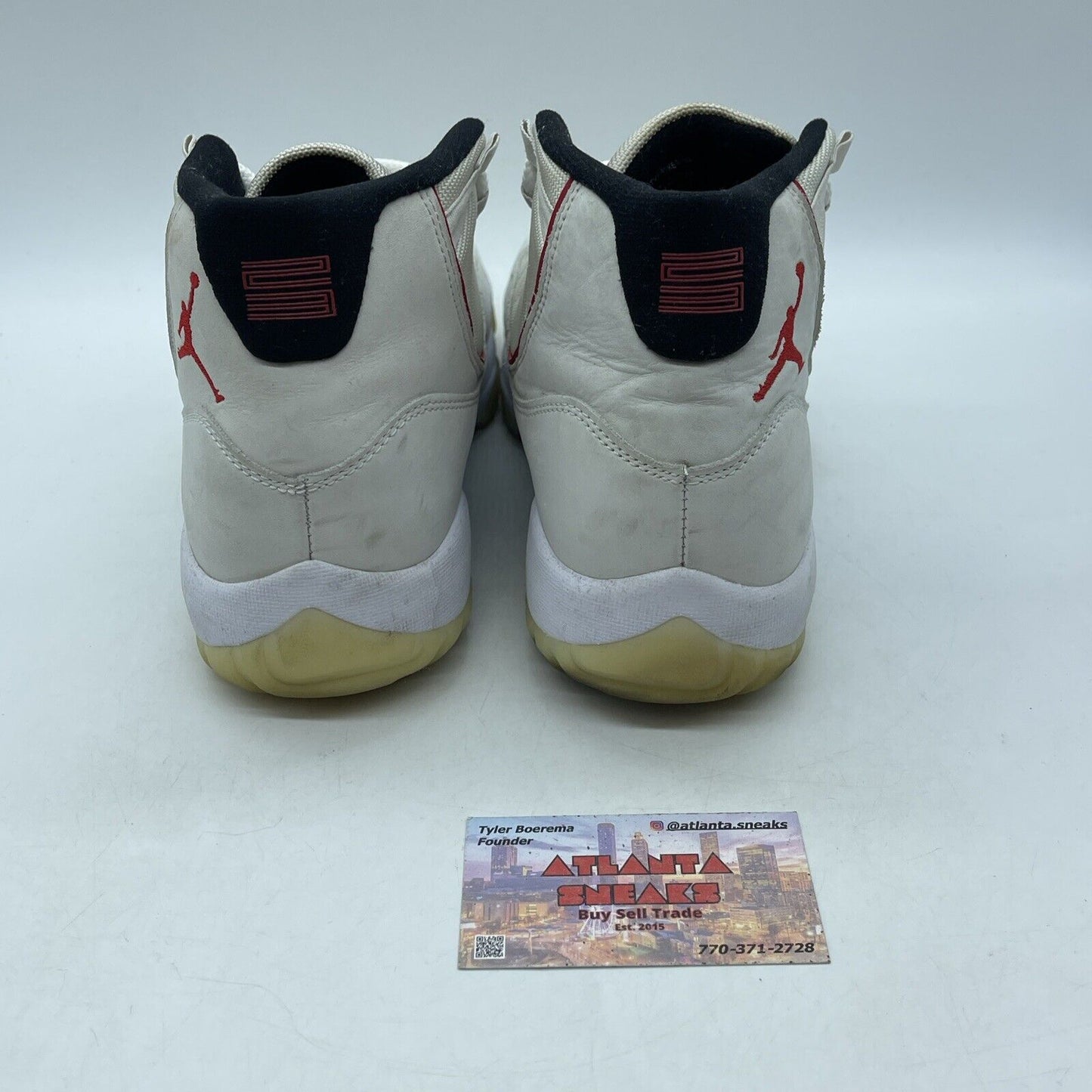 Size 10 - Air Jordan 11 Retro Platinum Tint Tan Red Suede Leather (378037-016)