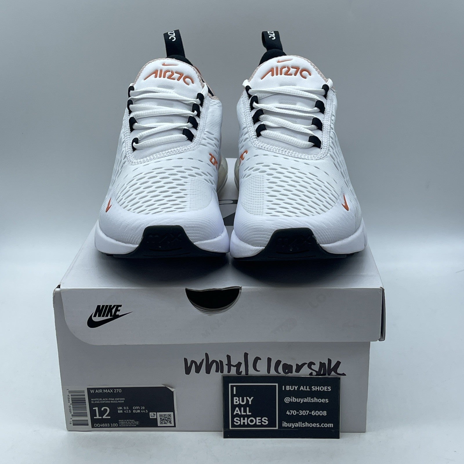 Size 12W - Nike Air Max 270 White Burnt Sunrise (DQ4693-100)