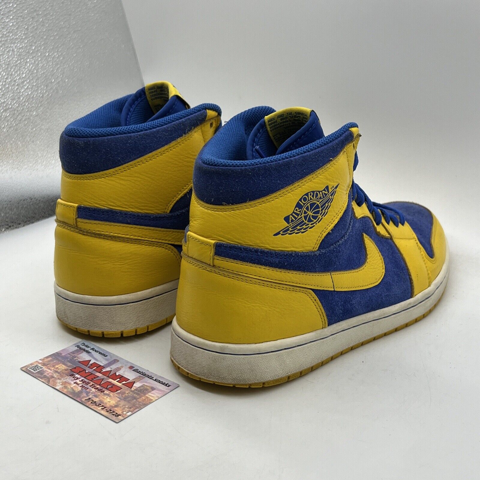 Size 11 - Air Jordan 1 Retro OG High Laney Yellow Blue White Suede (555088-107)