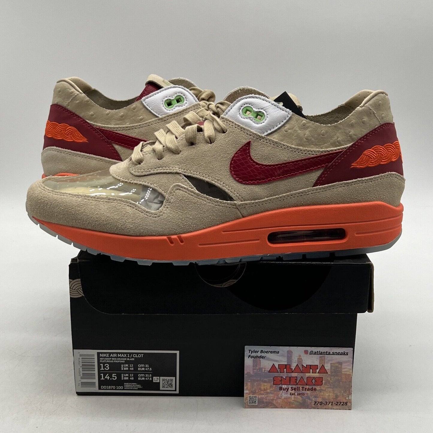 Size 13 - Nike CLOT x Air Max 1 2021 Kiss of Death (DD1870-100)