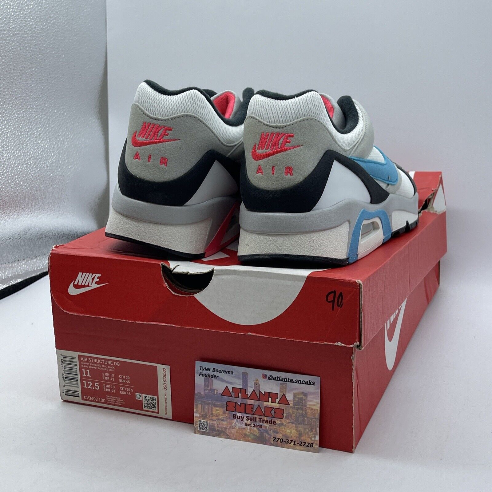 Size 11 - Nike Air Structure Triax 91 OG 2021 Neo Teal Suede Leather (CV3492-100