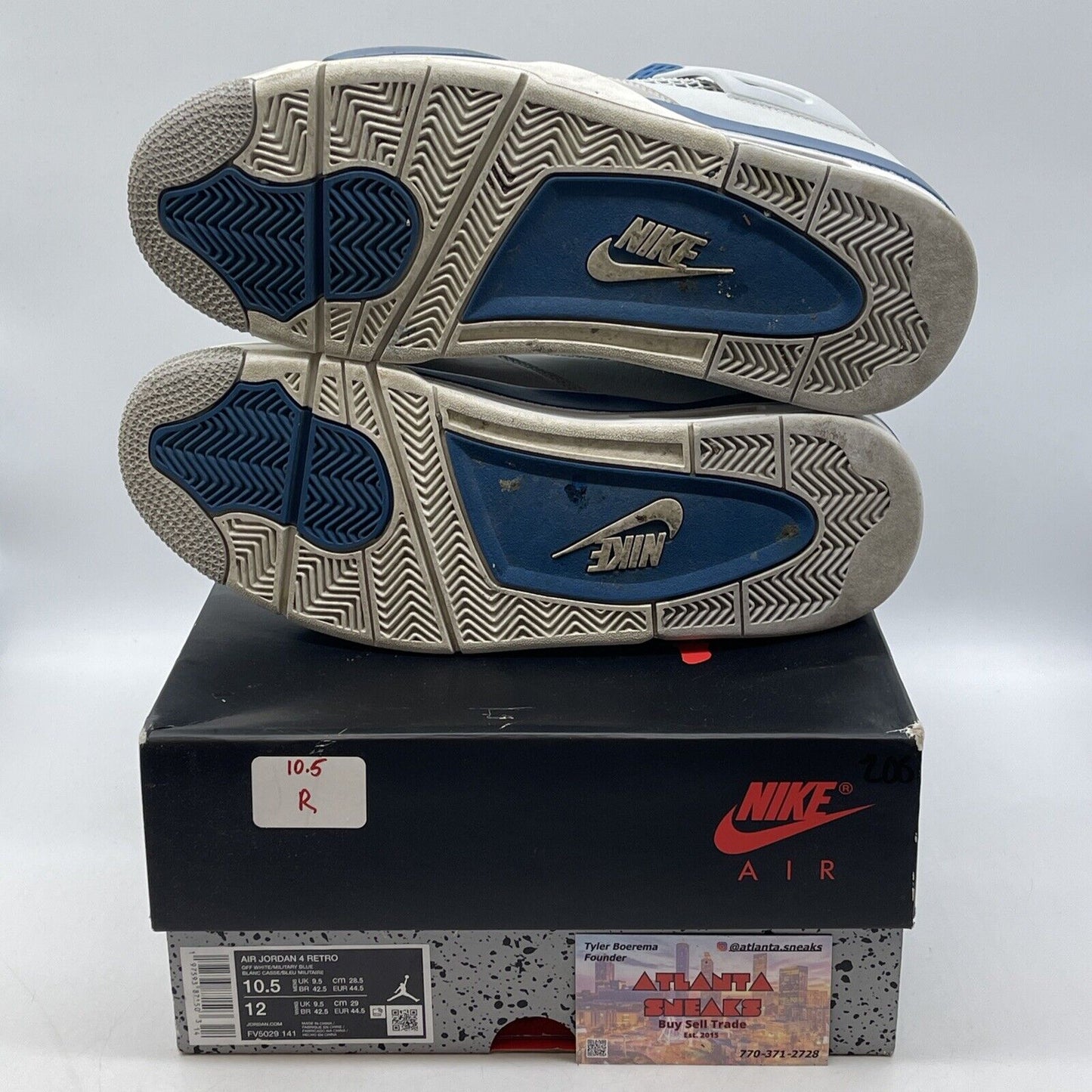 Size 10.5 - Air Jordan 4 Retro 2024 Military Blue Grey White Suede (FV5029-141)