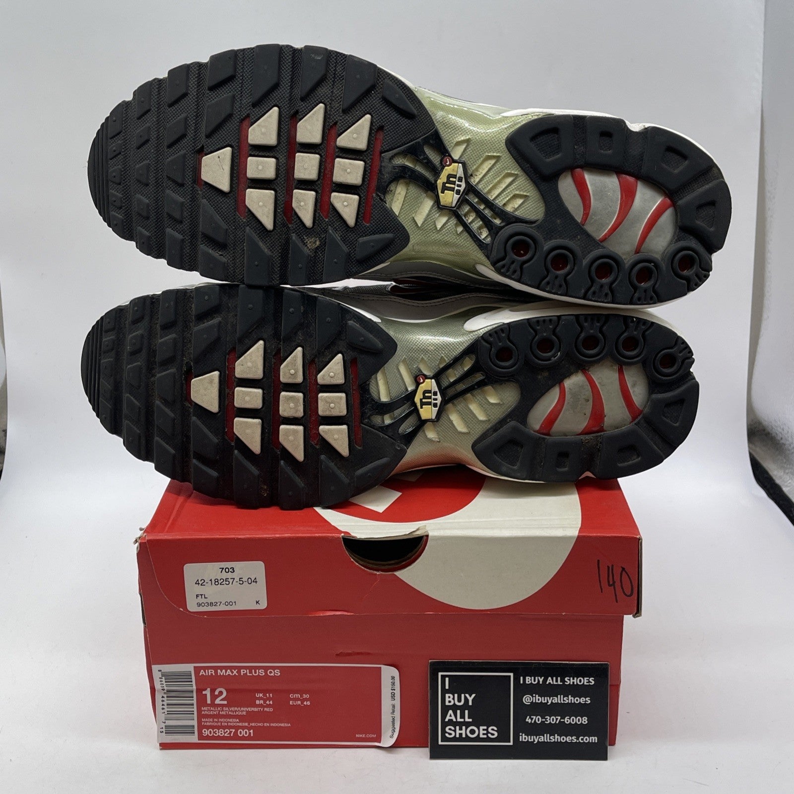 Size 12 - Nike Air Max Plus QS Silver Bullet Suede Leather (903827-001)