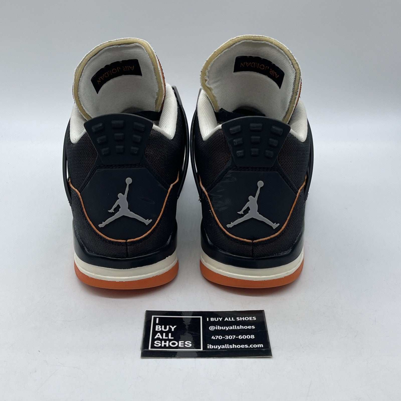 Size 11.5W - Air Jordan 4 Retro Starfish black Orange Leather (CW7183-100)