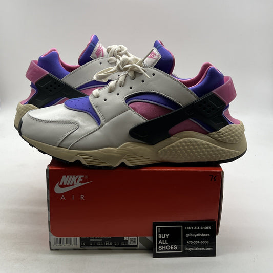 Size 14 -Nike Air Huarache Run PRM Playful Pink Blue Joy Sail White (FB9697-001)