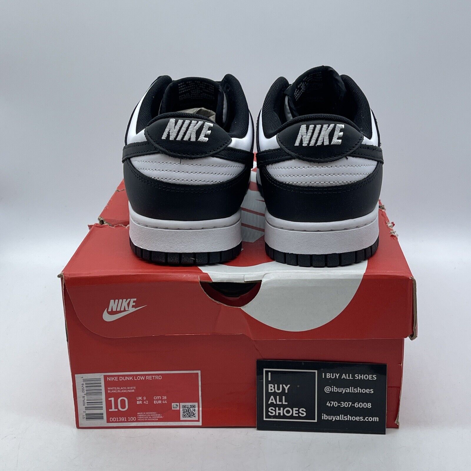 Size 10 - Nike Dunk Low Black White Suede Leather (DD1391-100)