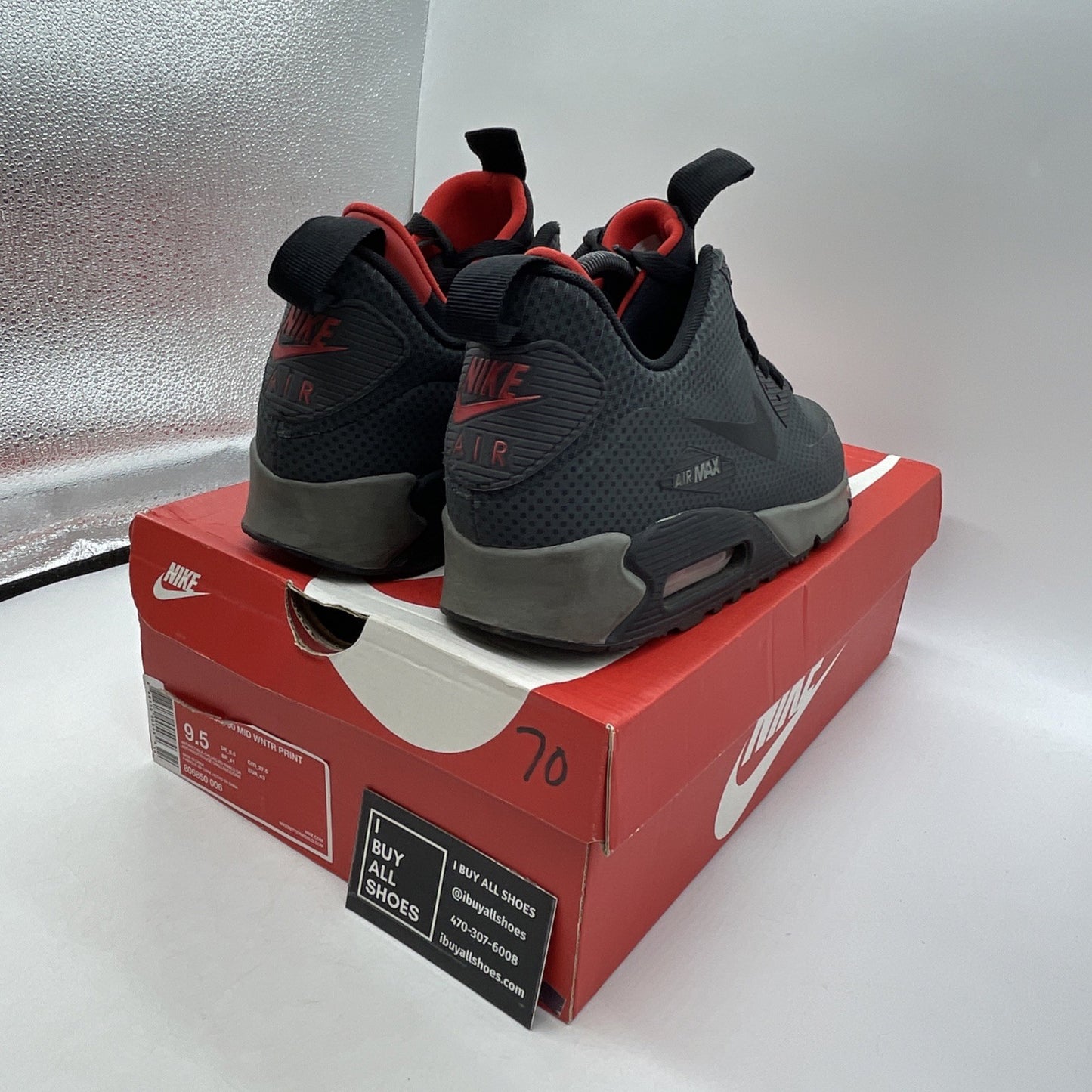 Size 9.5 - Nike Air Max 90 Winter Mid Anthracite (806850-006)
