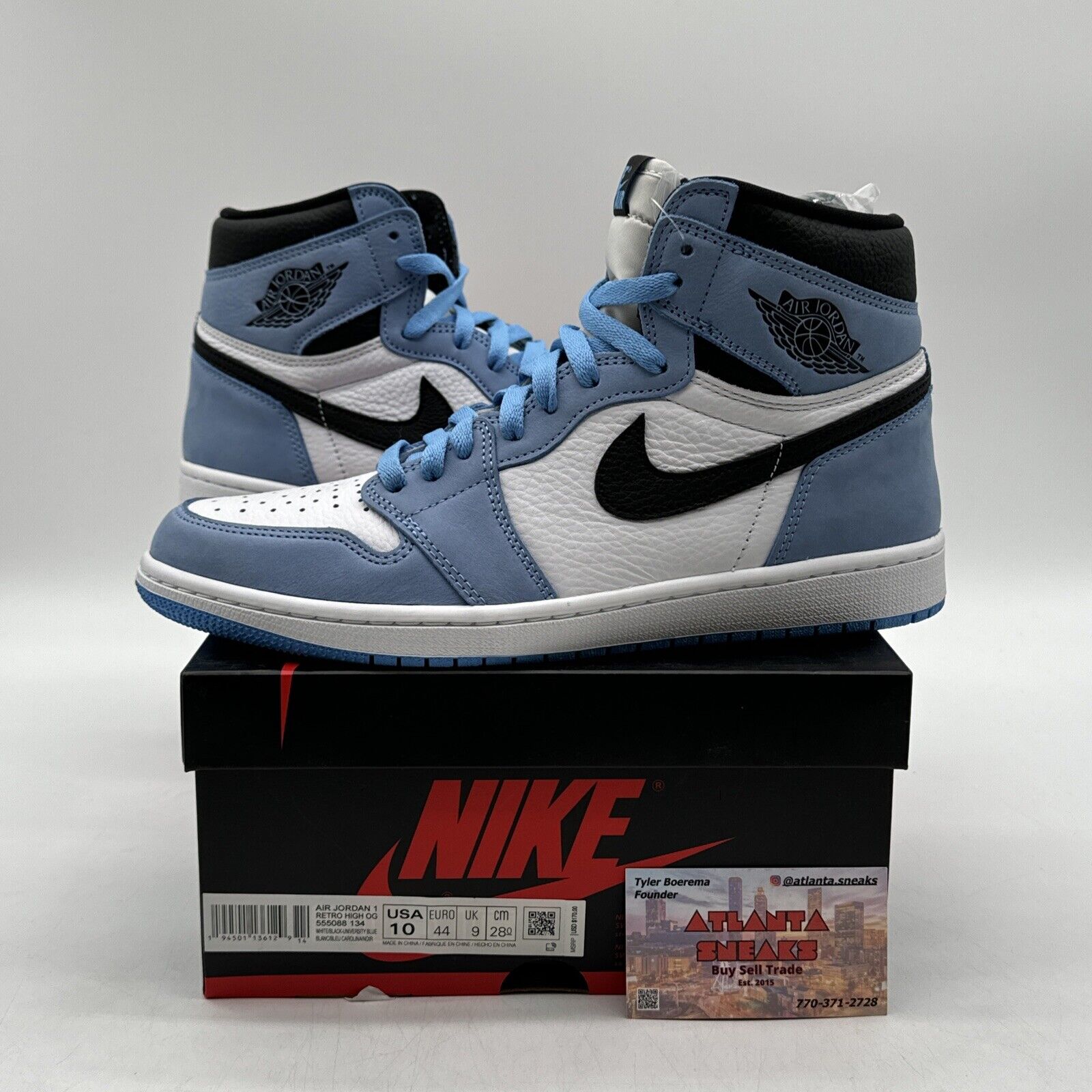 Size 10 - Jordan 1 Retro OG High University Blue Unc Vnds OG All Suede Leather