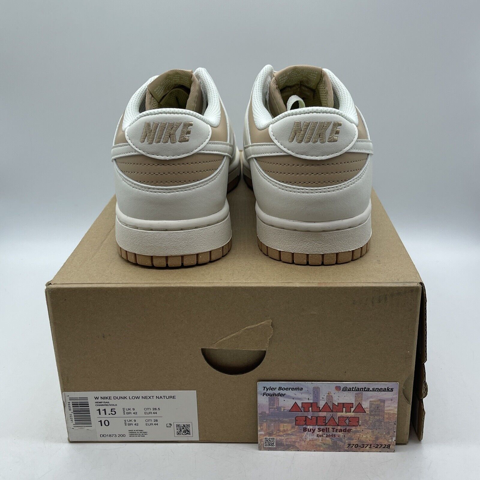 Size 11.5W - Nike Dunk Next Nature Low Hemp Brown White Leather (DD1873-200)