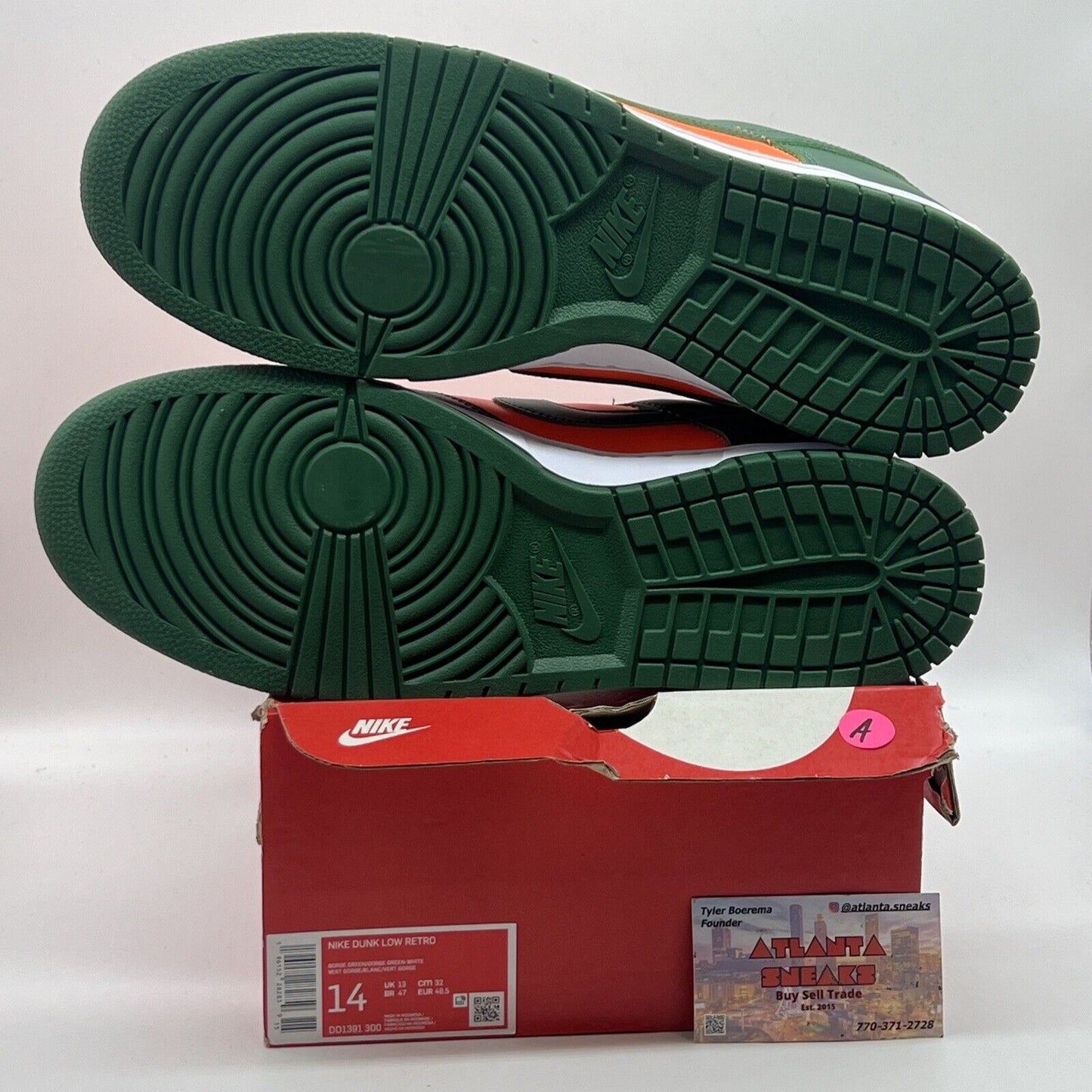 Size 14 - Nike Dunk Low Miami Hurricanes Brand  New Og All