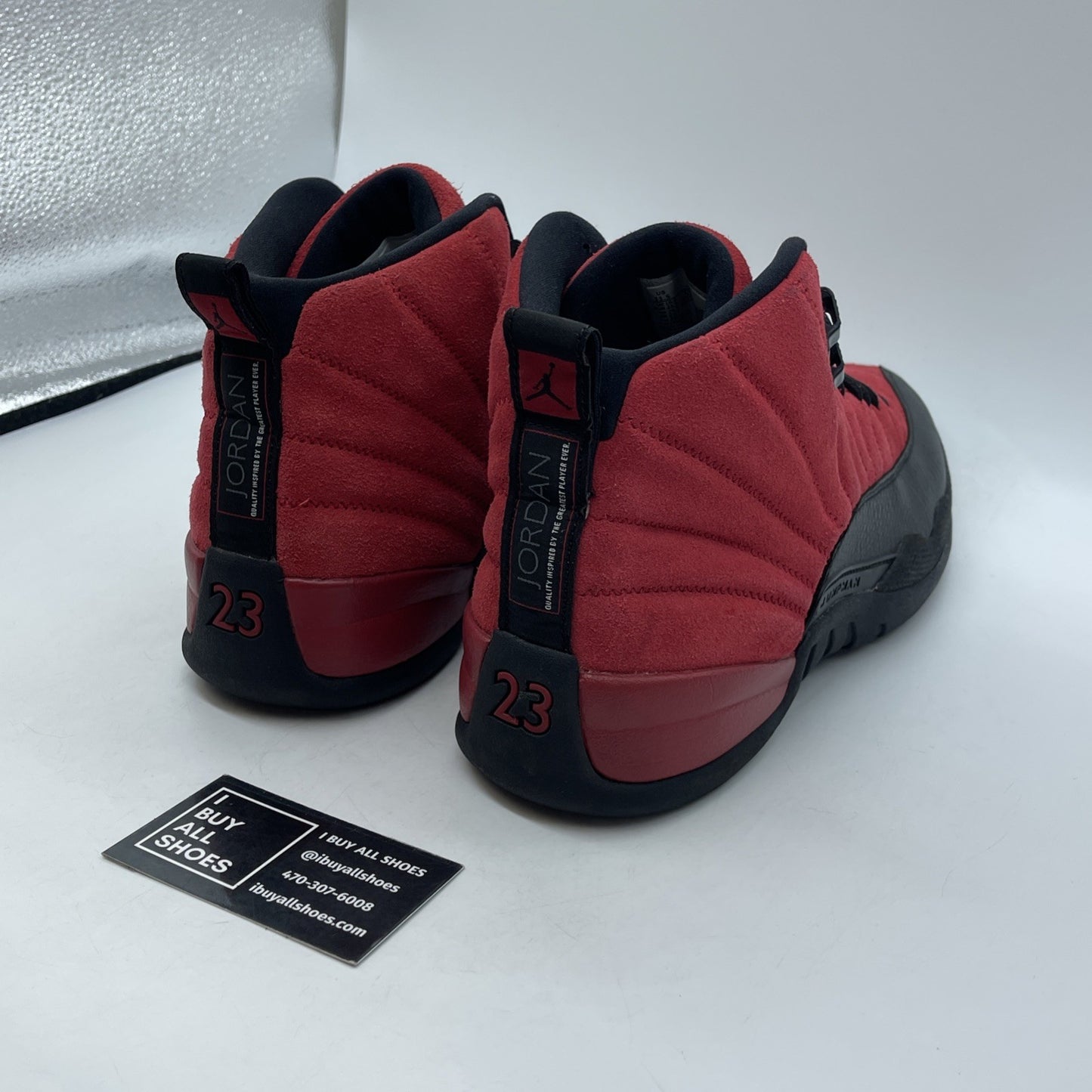 Size 11.5 - Jordan 12 Retro Reverse Flu Game 2020 Red Black Suede (CT8013-602)