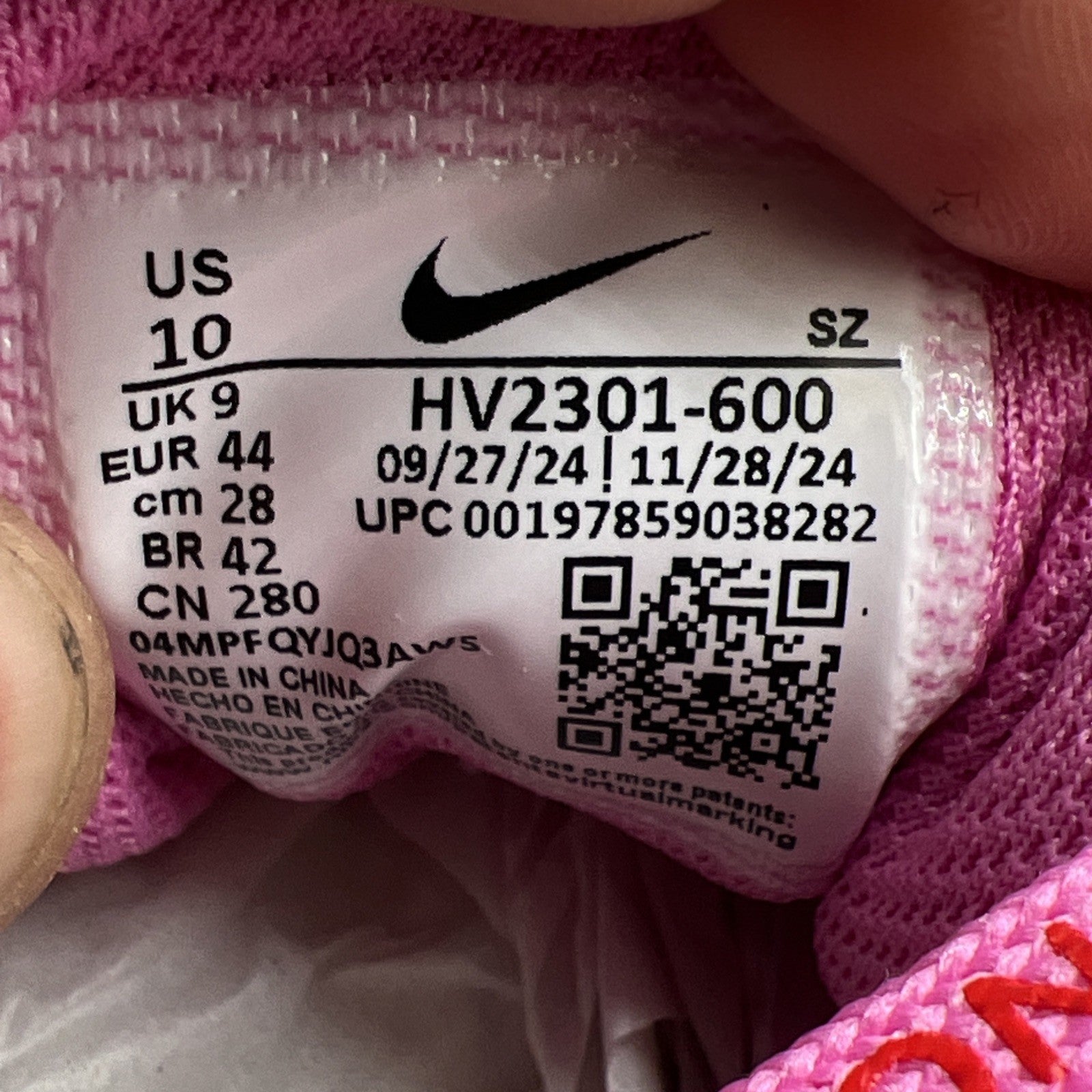 Size 10 - Nike Air Max 1 Premium Valentines Day Pack - Playful Pink (HV2301-600)