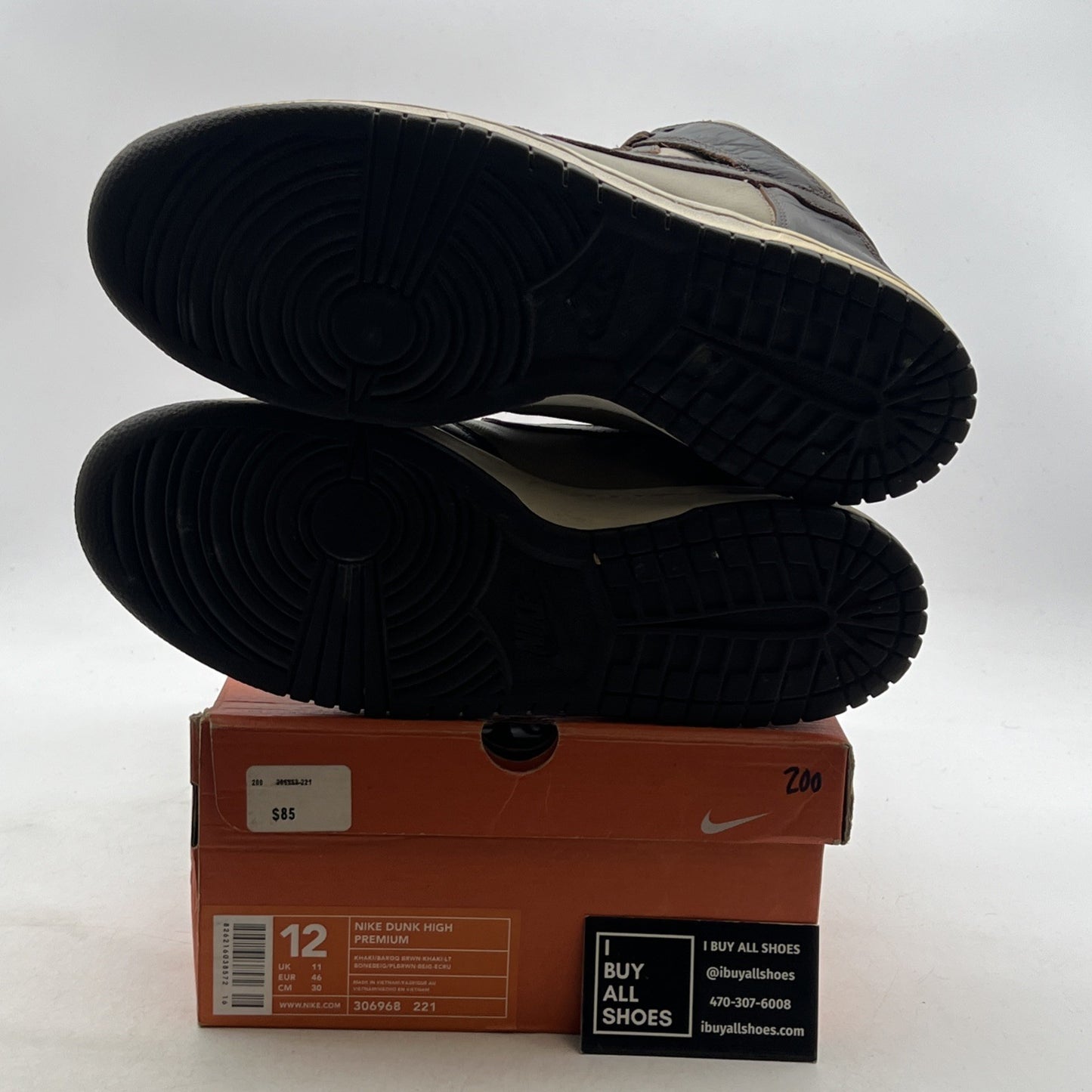 Size 12 - Nike Dunk Premium High Brown (306968-221)